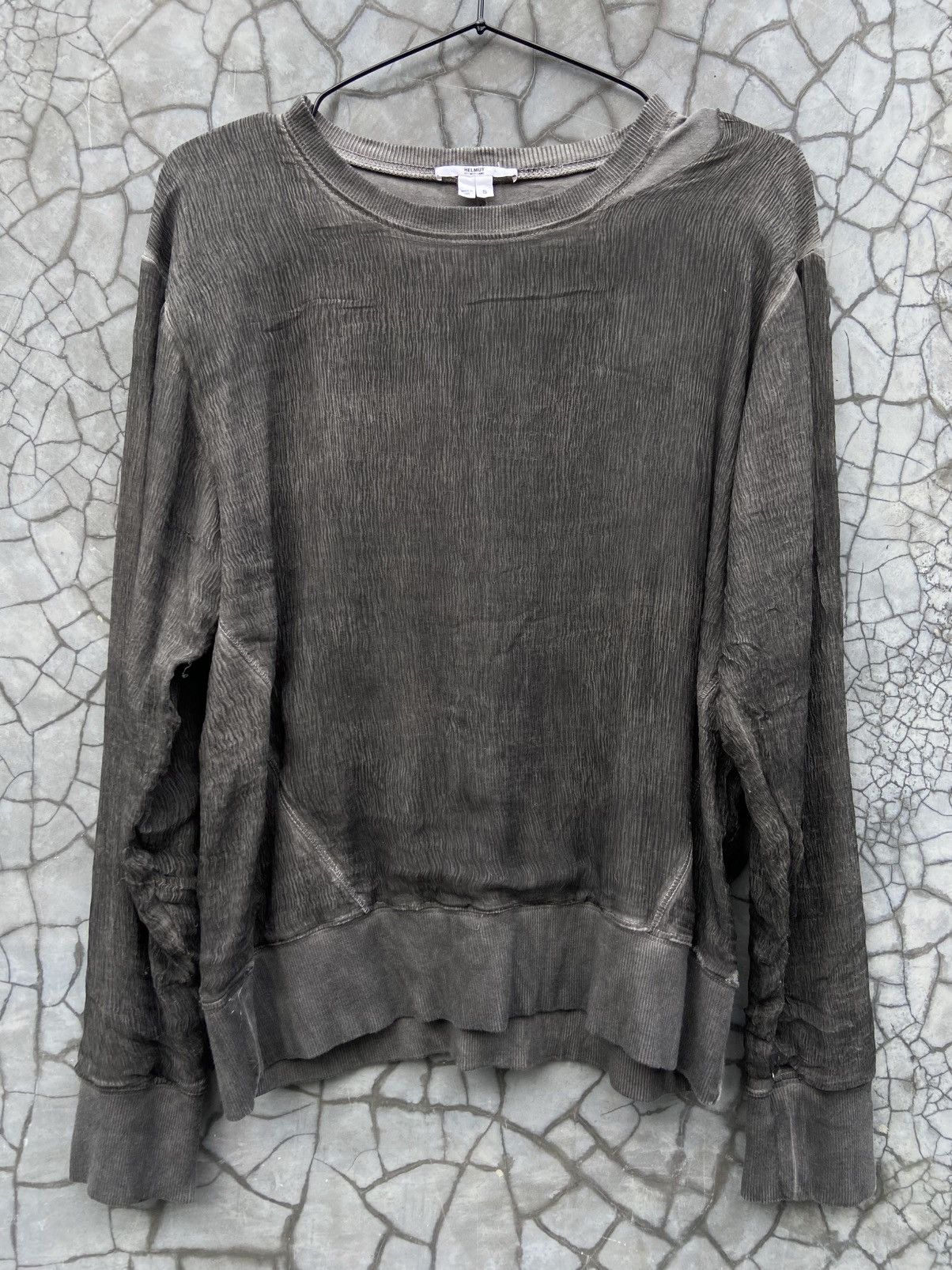 Helmut Lang Offer‼️ Helmut Lang Aesthetic Destroy Distressed Sweatshirt Size US S / EU 44-46 / 1 - 4 Thumbnail