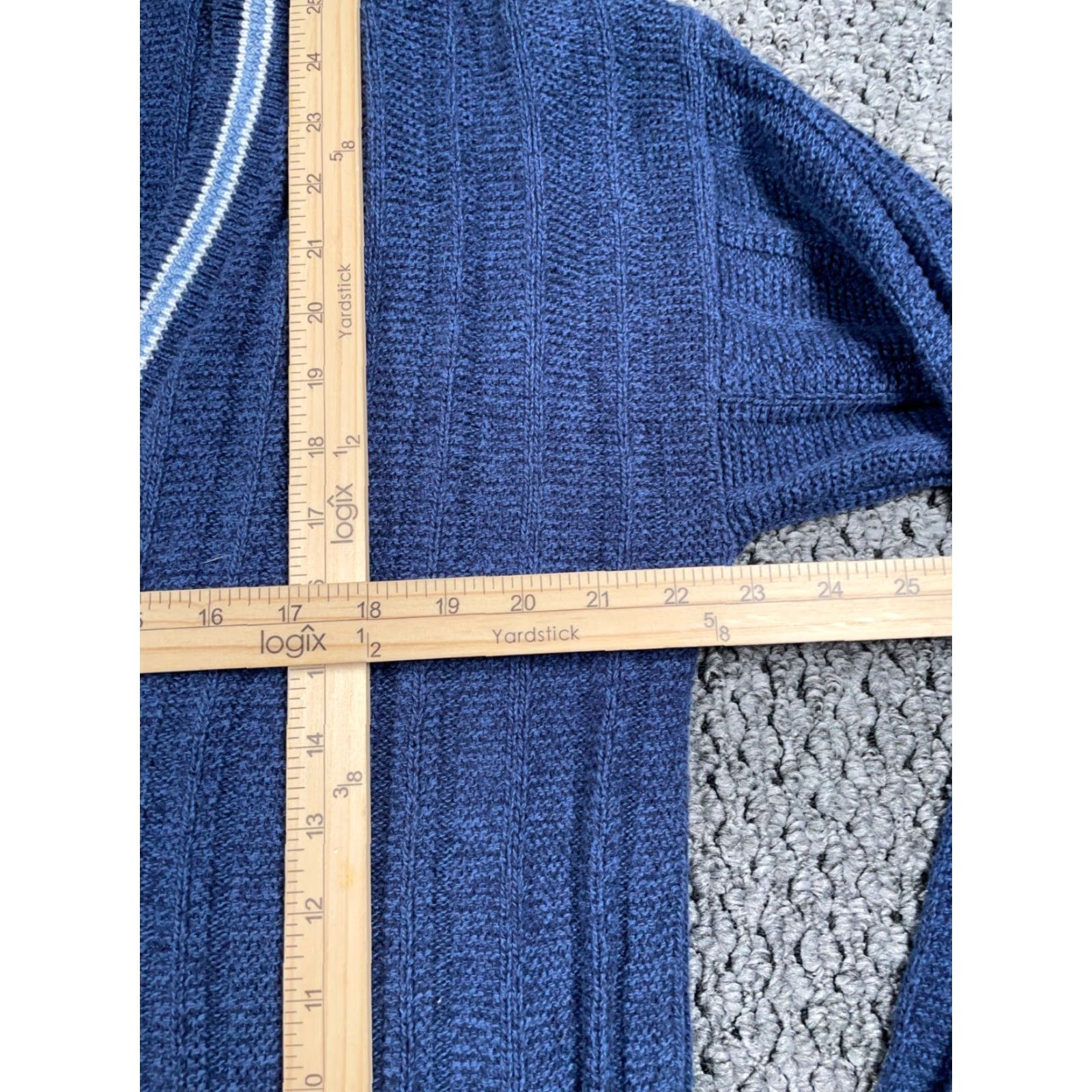 Jantzen VINTAGE Jantzen Chunky-Knit Cardigan Sweater Adult Medium Blue USA 90s Mens Size US M / EU 48-50 / 2 - 5 Thumbnail