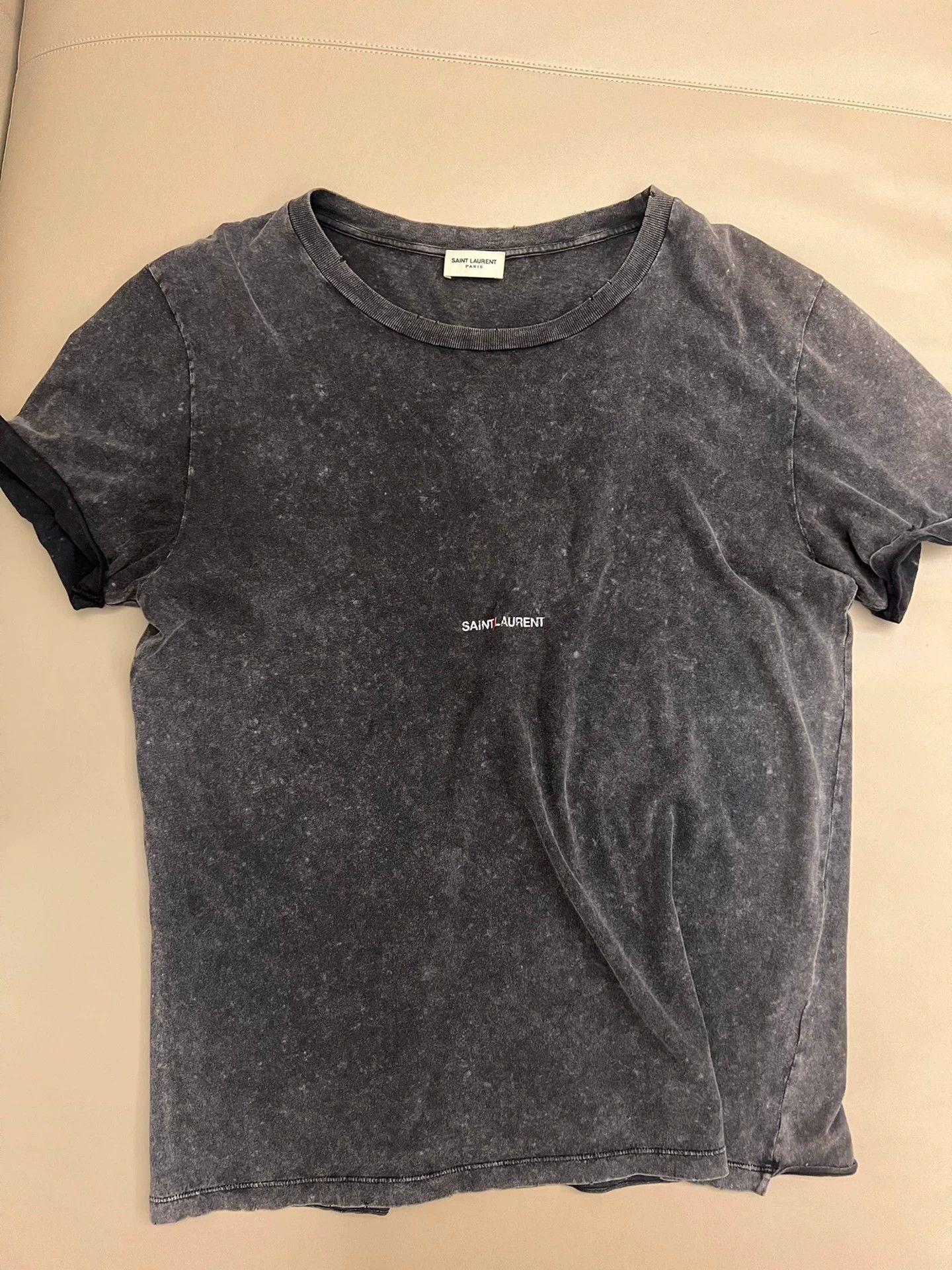 Saint Laurent Paris Saint Laurent Paris Wash and make old short sleeves Size US S / EU 44-46 / 1 - 1 Thumbnail