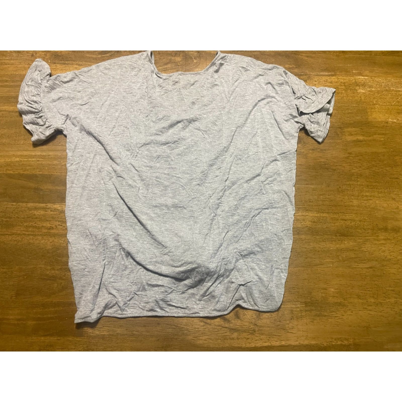 Vintage Style & Co. Shirt Women's Large Gray Front Twist V-neck T-Shirt, Casual, Regular Fit, Pullover, Solid, Fall Spring Summer, Women, Basic Modern Size L / US 10 / IT 46 - 2 Thumbnail