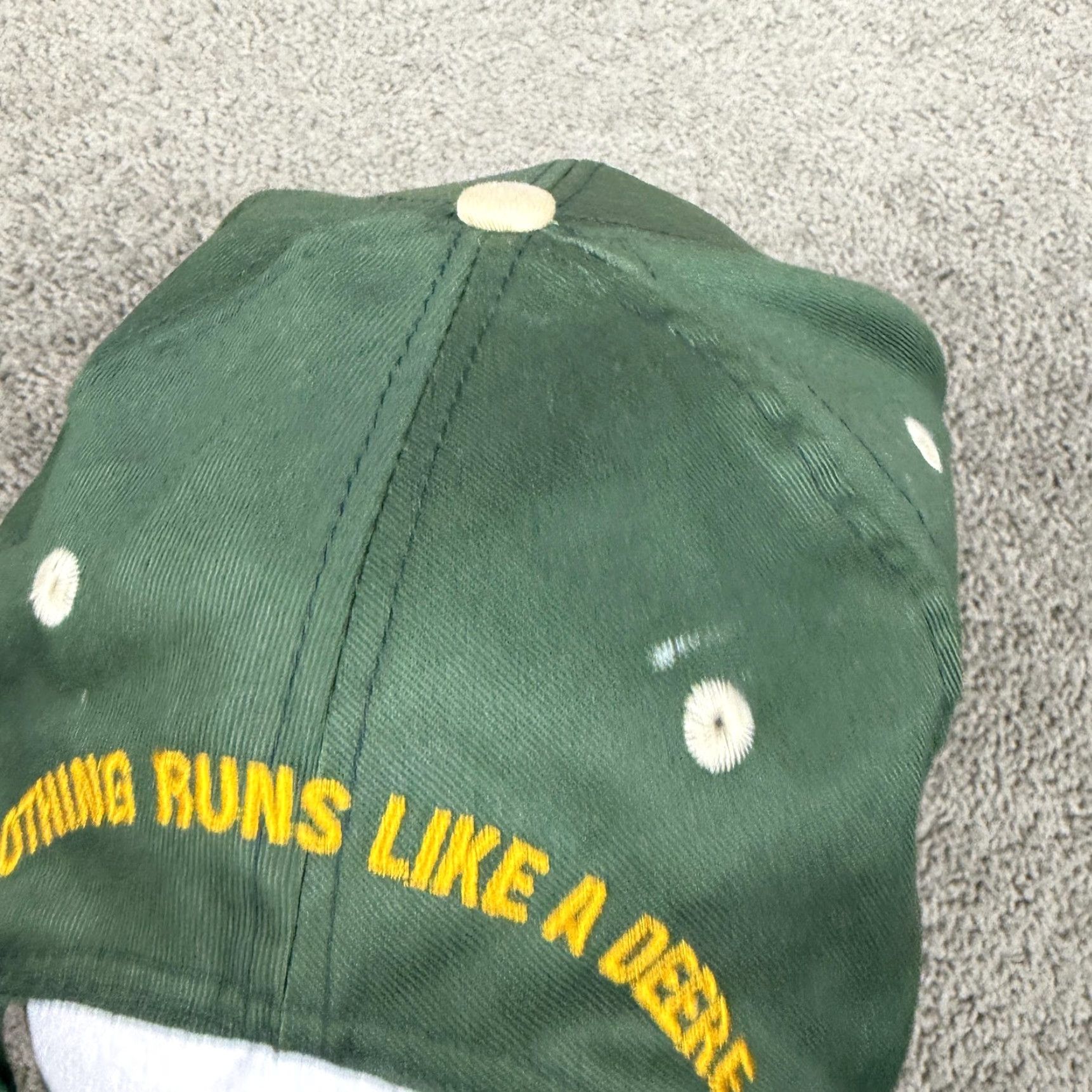 John Deere VINTAGE John Deere Motorsports Hat Cap Snap Back Mens One Size Green Racing 90s Size ONE SIZE - 7 Thumbnail