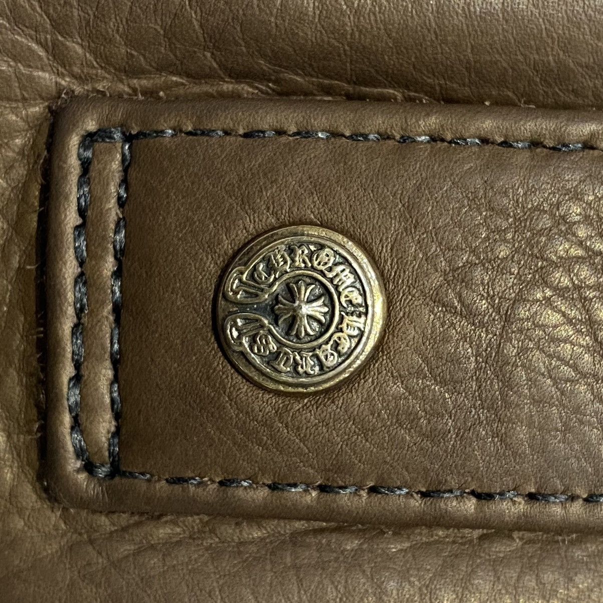 Chrome Hearts Leather cross patch AirPod case bag