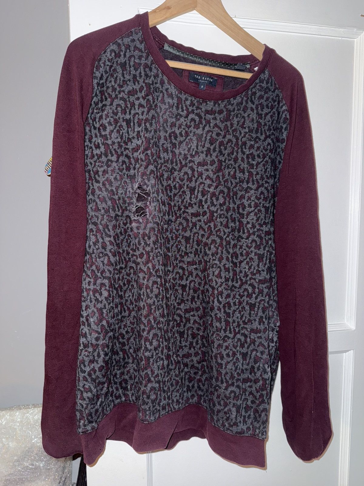 Ted Baker Ted Baker Vintage Distressed Cheetah Print Long Sleeve Size US M / EU 48-50 / 2 - 1 Thumbnail