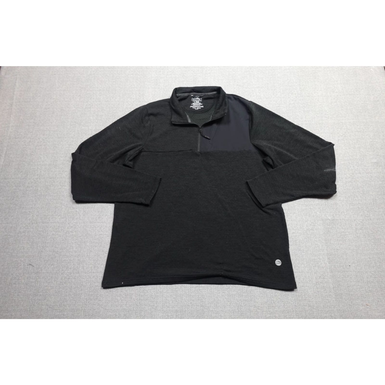 Vintage L.L. Bean Sweater Mens Large Black Pullover Zipper Quick-Dry Fleece Tight Knit Casual Shirt Size US L / EU 52-54 / 3 - 4 Thumbnail