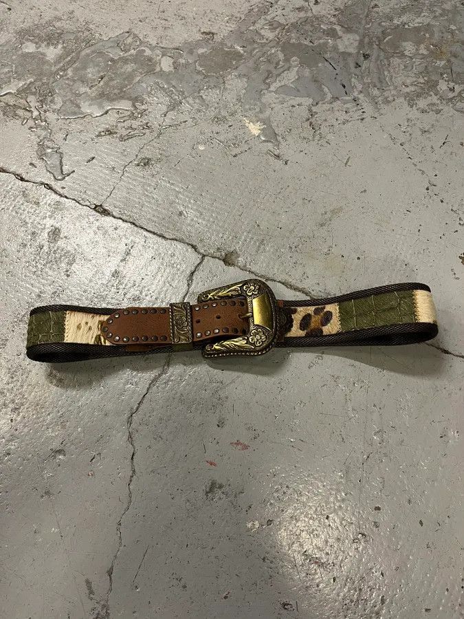 Vintage 2000s Nanni Hyrbid Animal Leather Metal Belt Size ONE SIZE - 5 Thumbnail