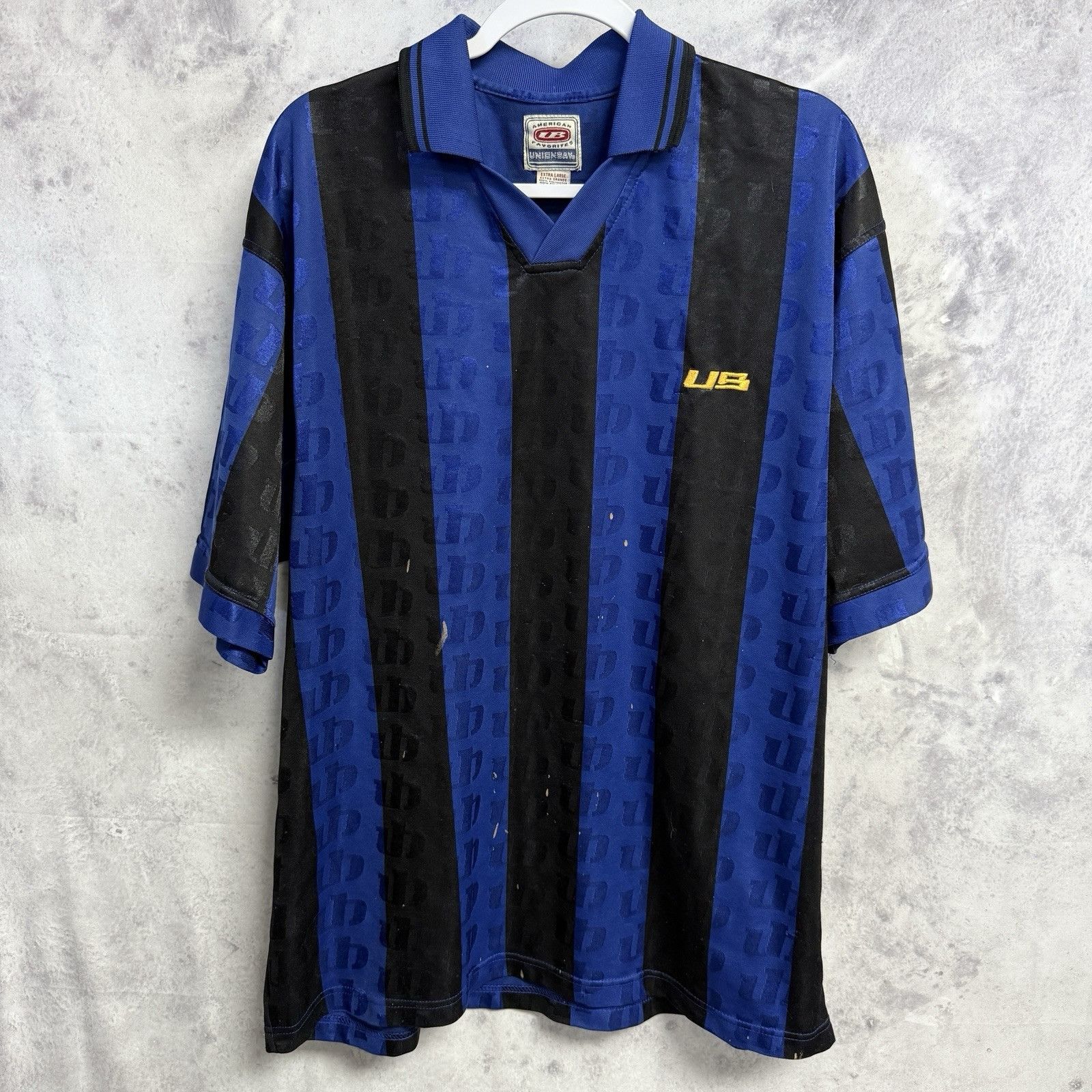 UNIONBAY × Vintage Vintage Union Bay Soccer Jersey Mens XL Blue/Black Short Sle Size US XL / EU 56 / 4 - 1 Thumbnail