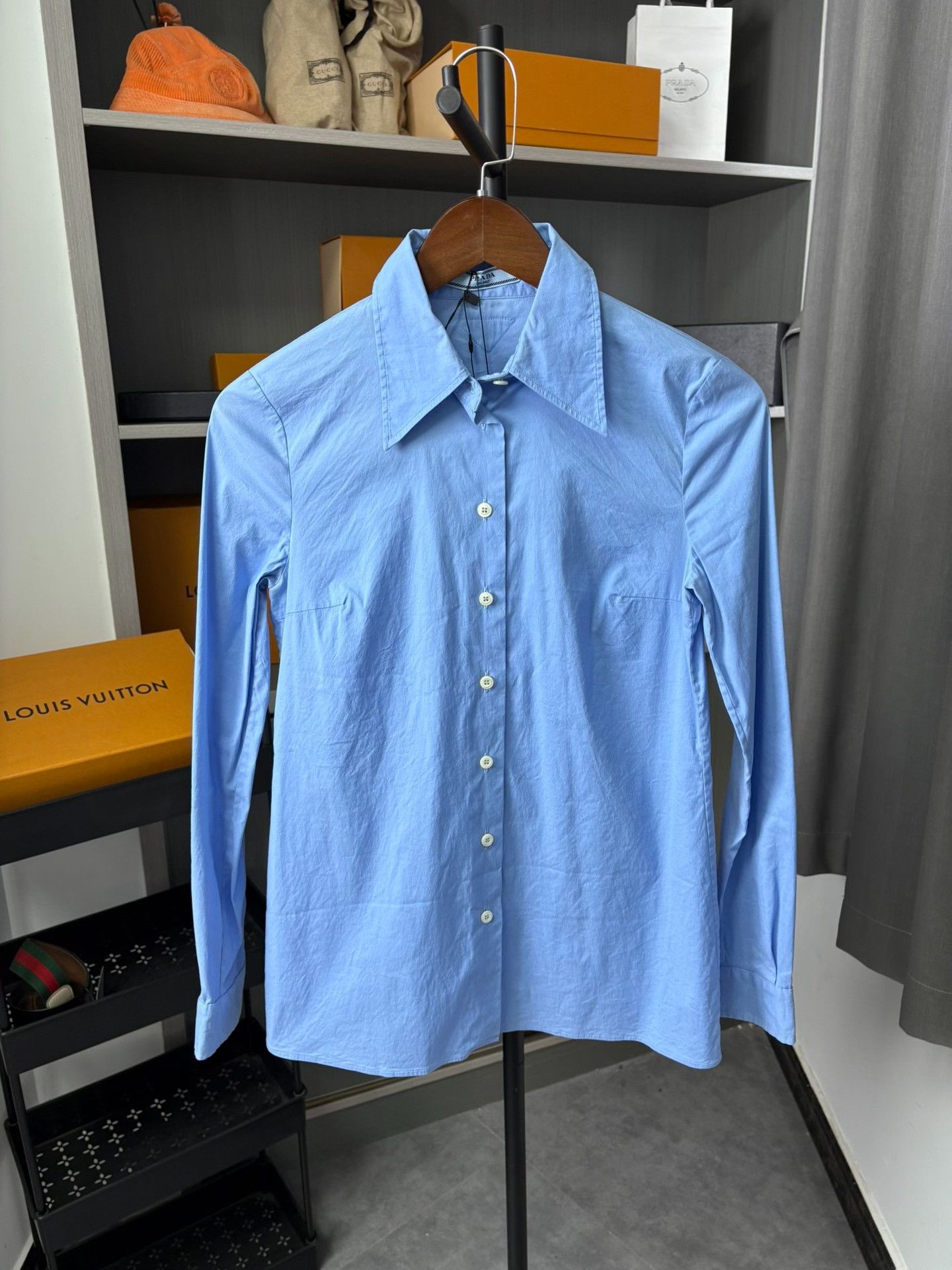 Prada Prada Blue Shirt 38 Men Size US S / EU 44-46 / 1 - 1 Thumbnail