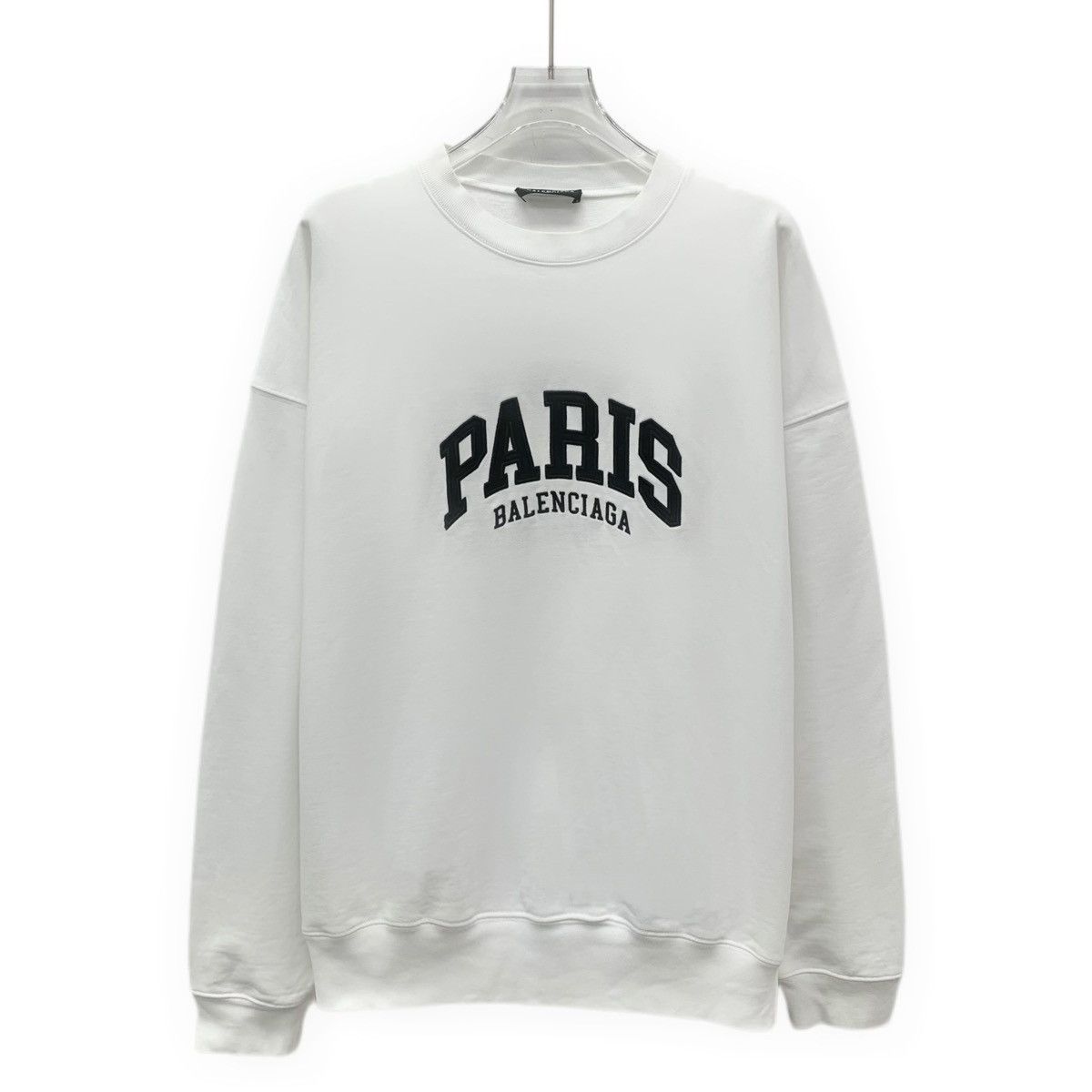 Balenciaga Balenciaga Paris White Long Sleeve Sweatshirt K26WX Size US S / EU 44-46 / 1 - 1 Thumbnail