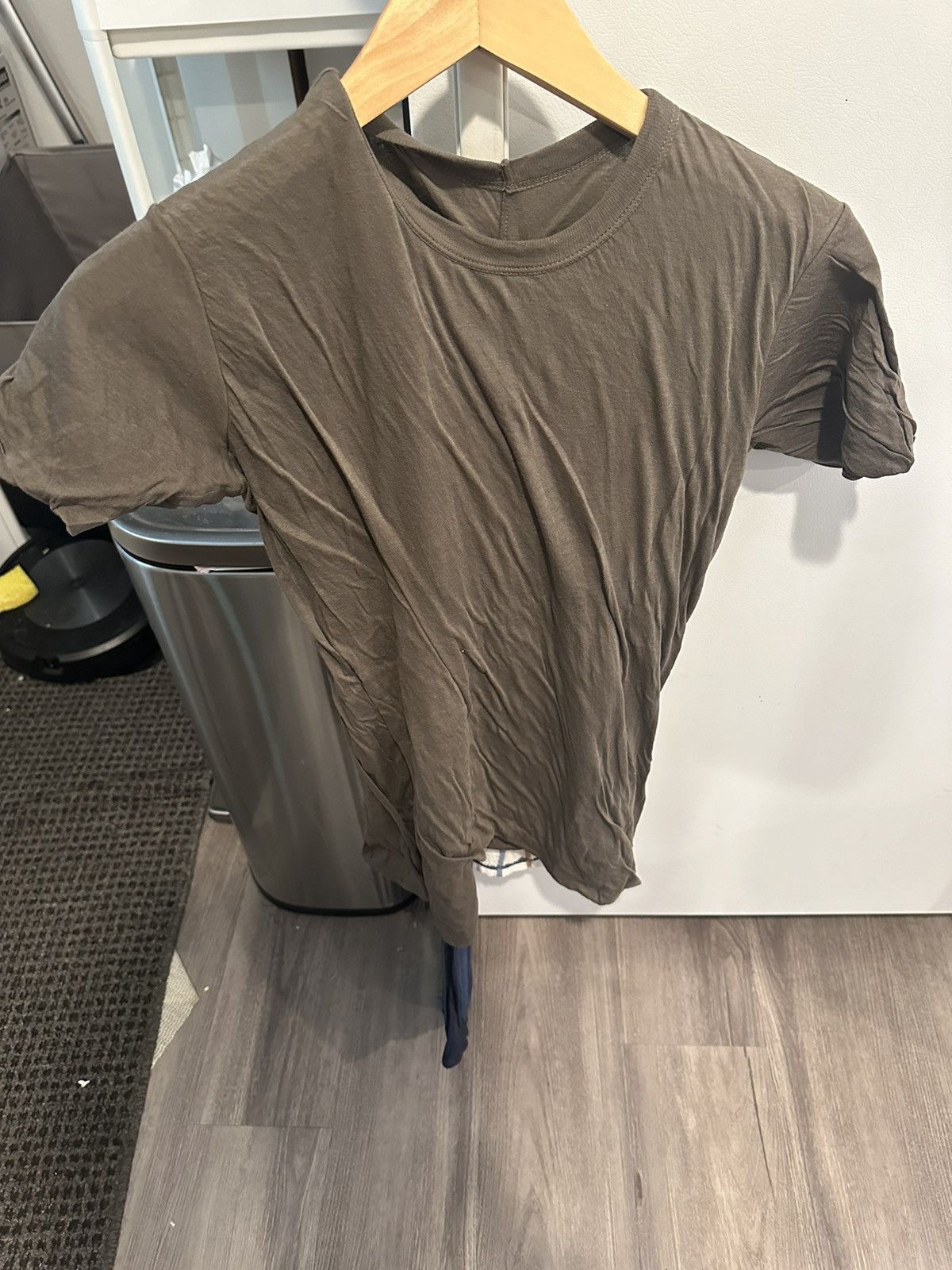 image of Rick Owens Double Layer T Shirt Dust Size Small in Dark Dust, Men's