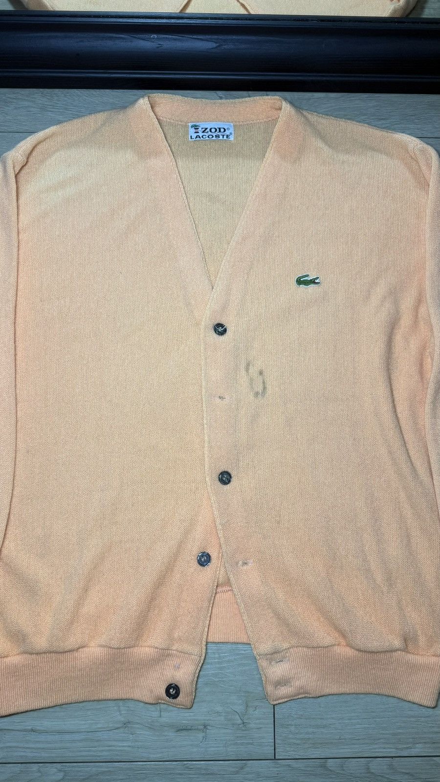 Lacoste Vintage 1970s Izod Lacoste Knit Button Up Cardigan Sweater Size US XL / EU 56 / 4 - 2 Thumbnail