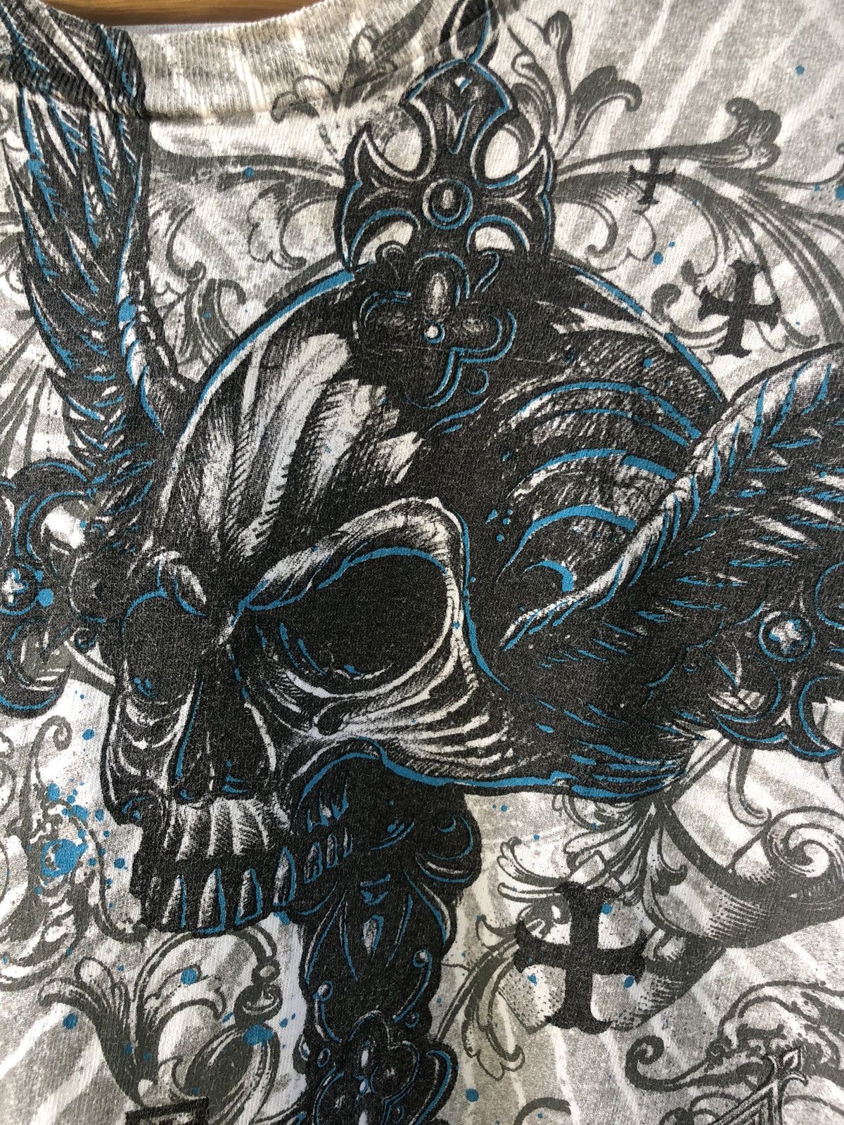 Affliction 🔥Vintage Y2K🔥Skull Cross Wings Affliction Tshirts Size US XL / EU 56 / 4 - 8 Thumbnail