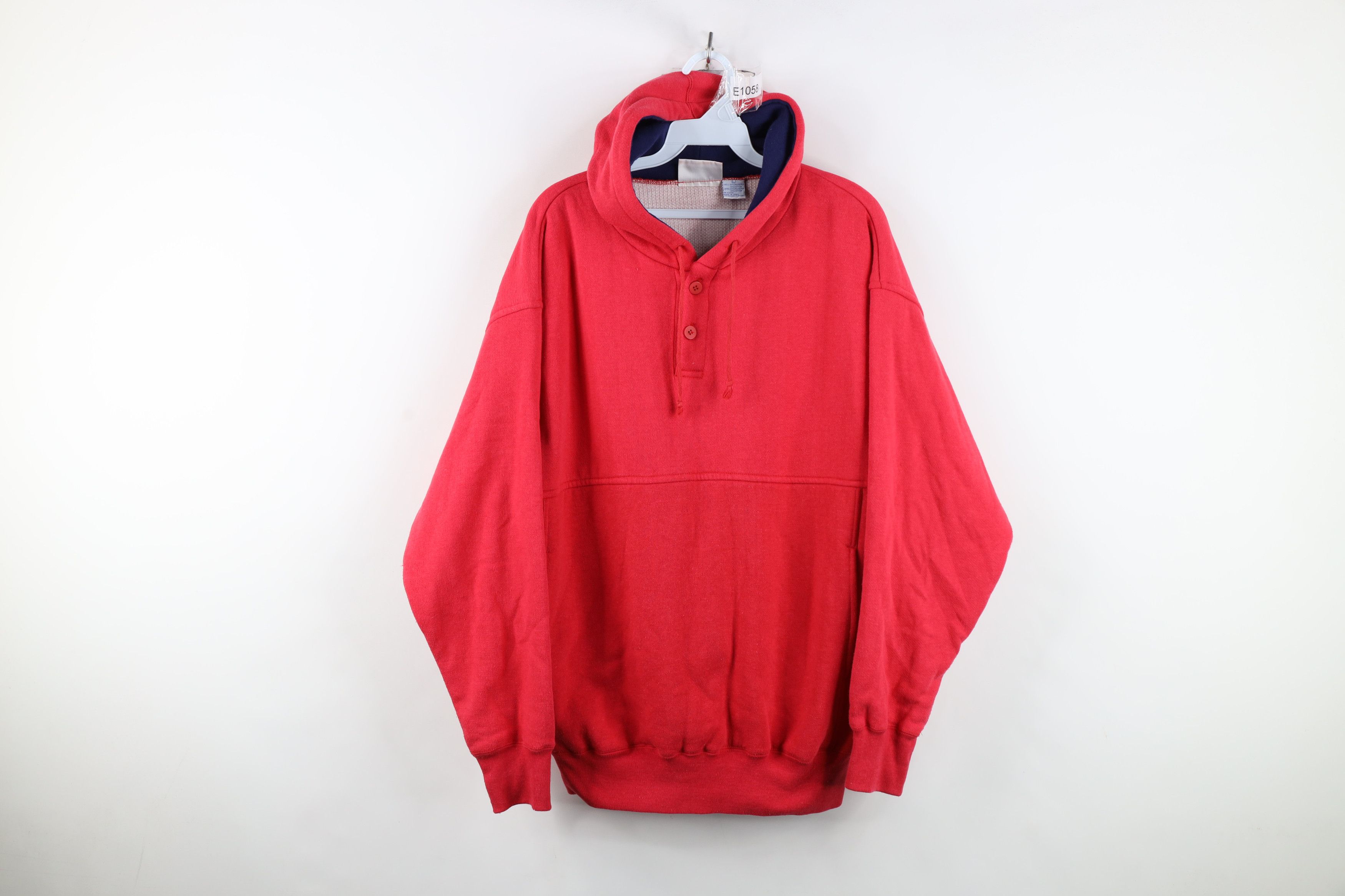 Vintage Vintage 90s Streetwear Waffle Knit Lined Double Wall Hoodie Size US L / EU 52-54 / 3 - 1 Thumbnail