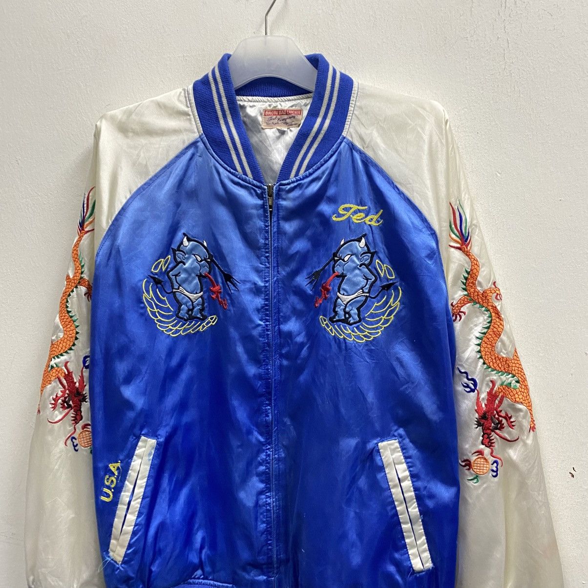 Tedman Ted Company Sukajan Jacket USA Los Angeles Eagle Devil Satin Size US L / EU 52-54 / 3 - 13 Thumbnail