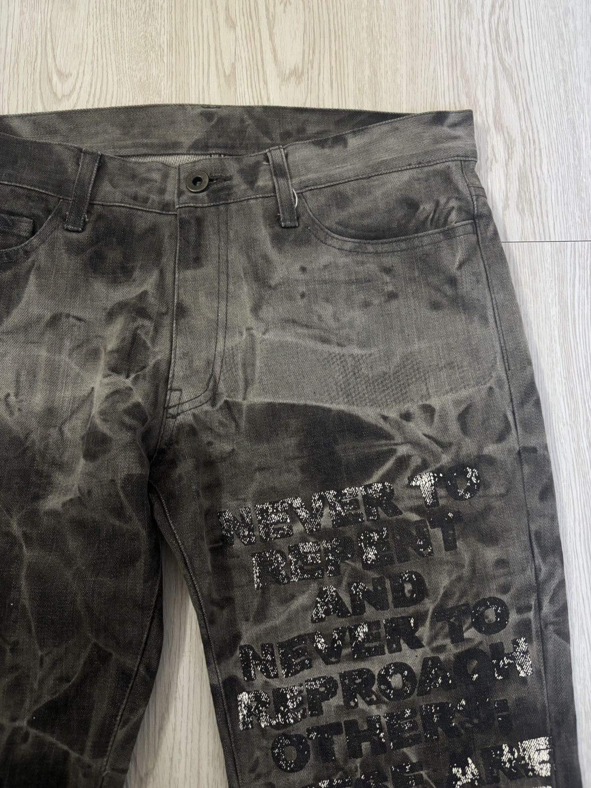 If Six Was Nine Vintage y2k Edge Rupert Asid Wash Poem flared Jeans Size US 32 / EU 48 - 3 Thumbnail