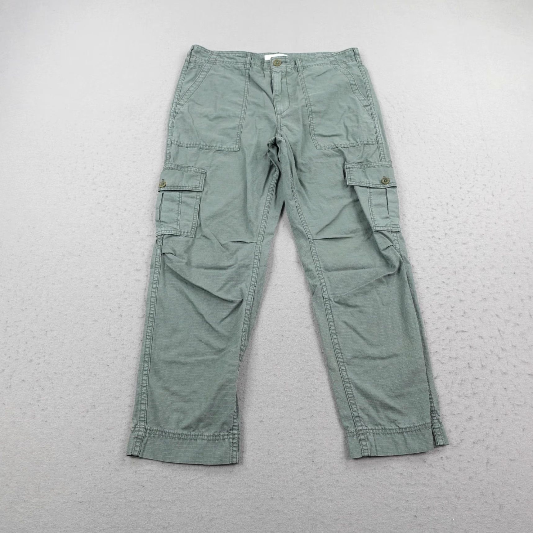 Anthropologie Anthropologie Pants Womens 30 Green Cargo Utility Ripstop Straight Cropped Boho Size 30" / US 8 / IT 44 - 2 Thumbnail