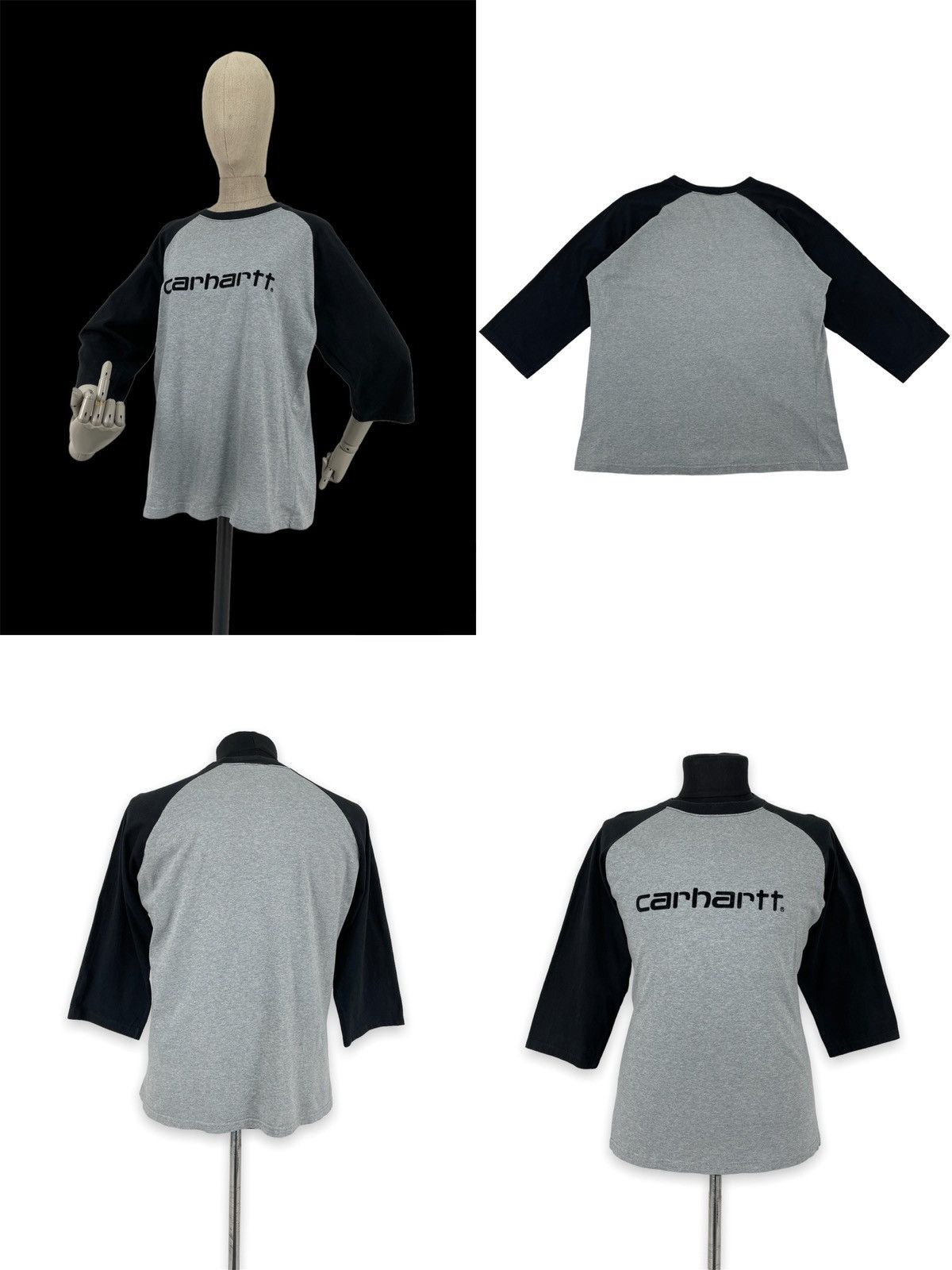 Carhartt × Carhartt Wip Vintage Big Logo Athletic Script Heather 3/4 Sleeve Top Gray T-Shirt Size US S / EU 44-46 / 1 - 1 Thumbnail