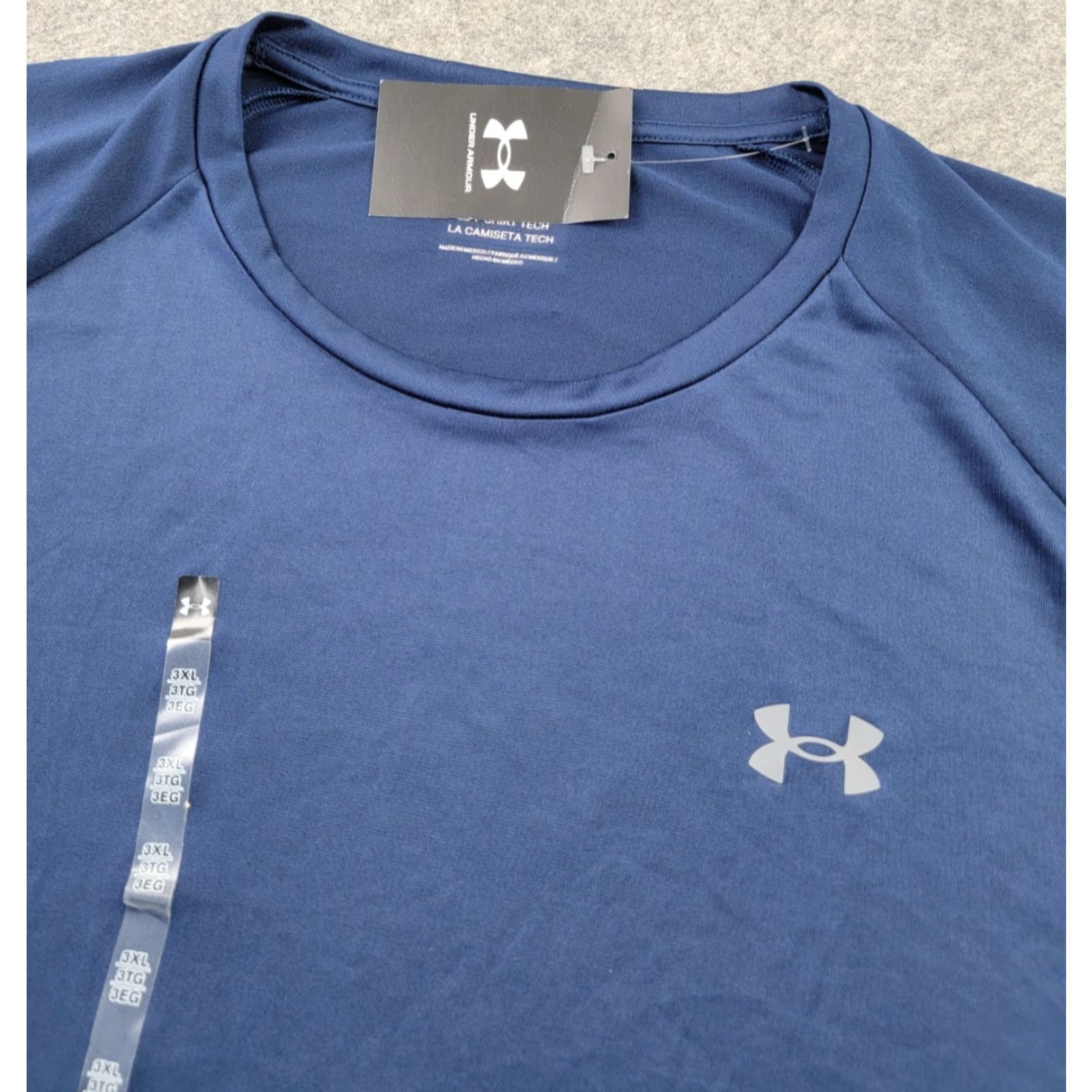 Under Armour Under Armour Tech Tee Mens 3XL Blue Short Sleeve Lightweight Athletic Shirt Sports Gym Training Size US 39 - 2 Thumbnail