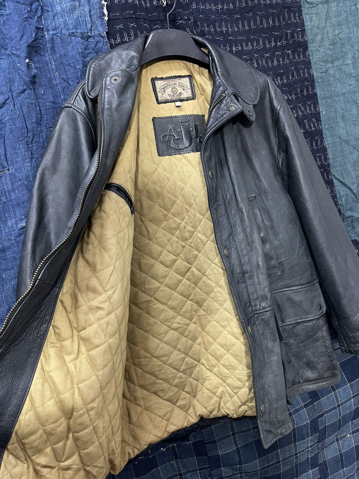 Armani Rare Leather Jacket Vtg 80s Armani Jeans julius dior Size US L / EU 52-54 / 3 - 10 Thumbnail