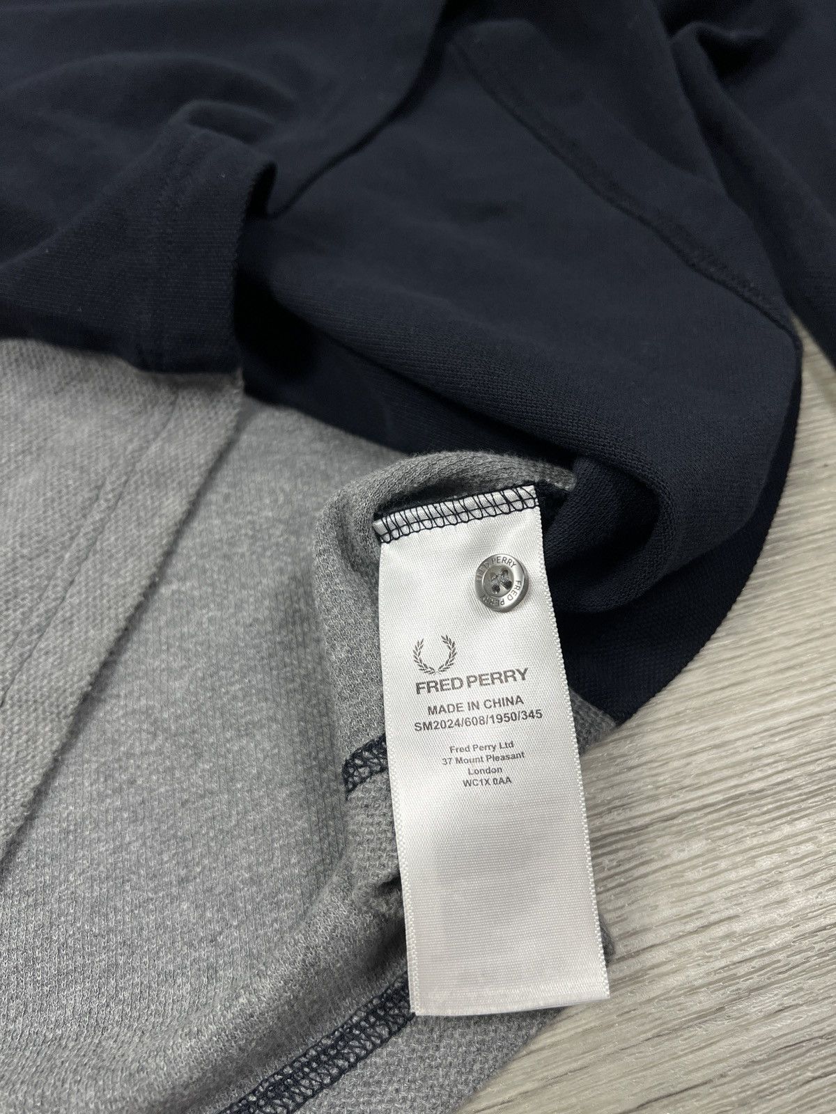 Fred Perry Fred Perry Men's Colour Block Long Sleeve Polo Grey & Navy Size US L / EU 52-54 / 3 - 6 Thumbnail