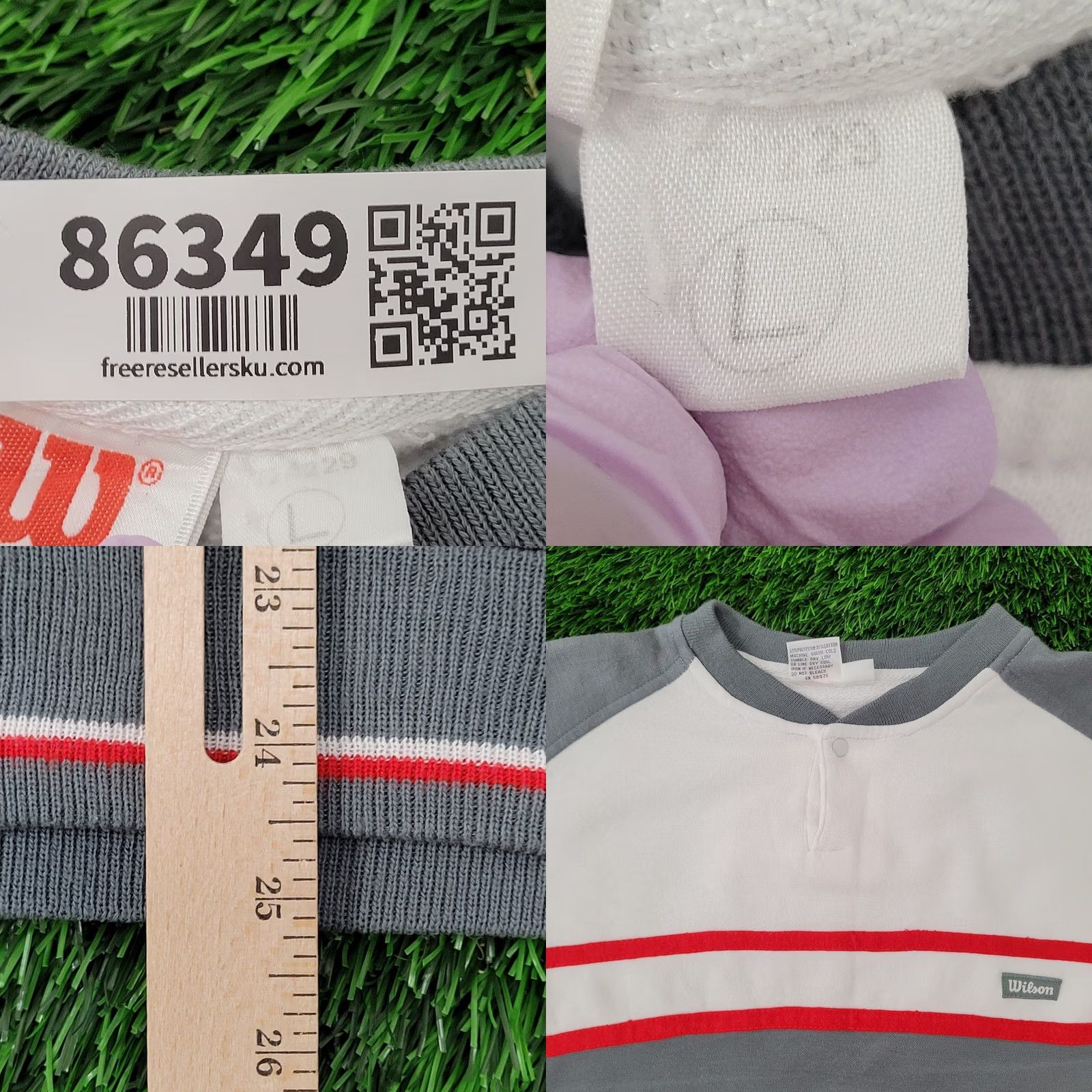 Wilson VINTAGE Wilson Ringer Tennis Sweatshirt Womens Large Gray 90s 1990s 22x24 Cotton Polyester Pullover Shirt Crewneck Size L / US 10 / IT 46 - 8 Thumbnail