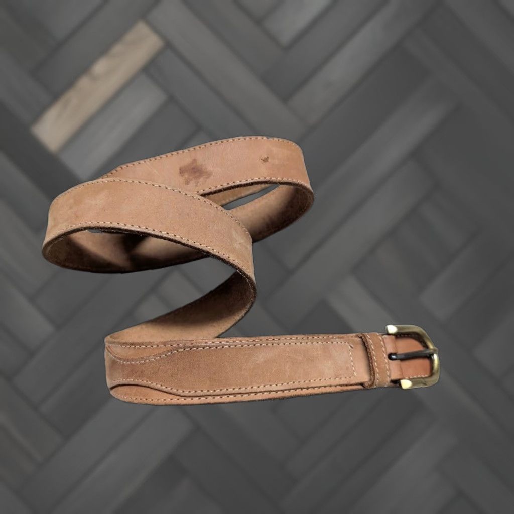Vintage VINTAGE Atlas WESTERN BELT Ranger Belt ENGLAND cowhide leather 36 Brown Mens Belt 35/36 Western Ranger Size 36 - 1 Thumbnail