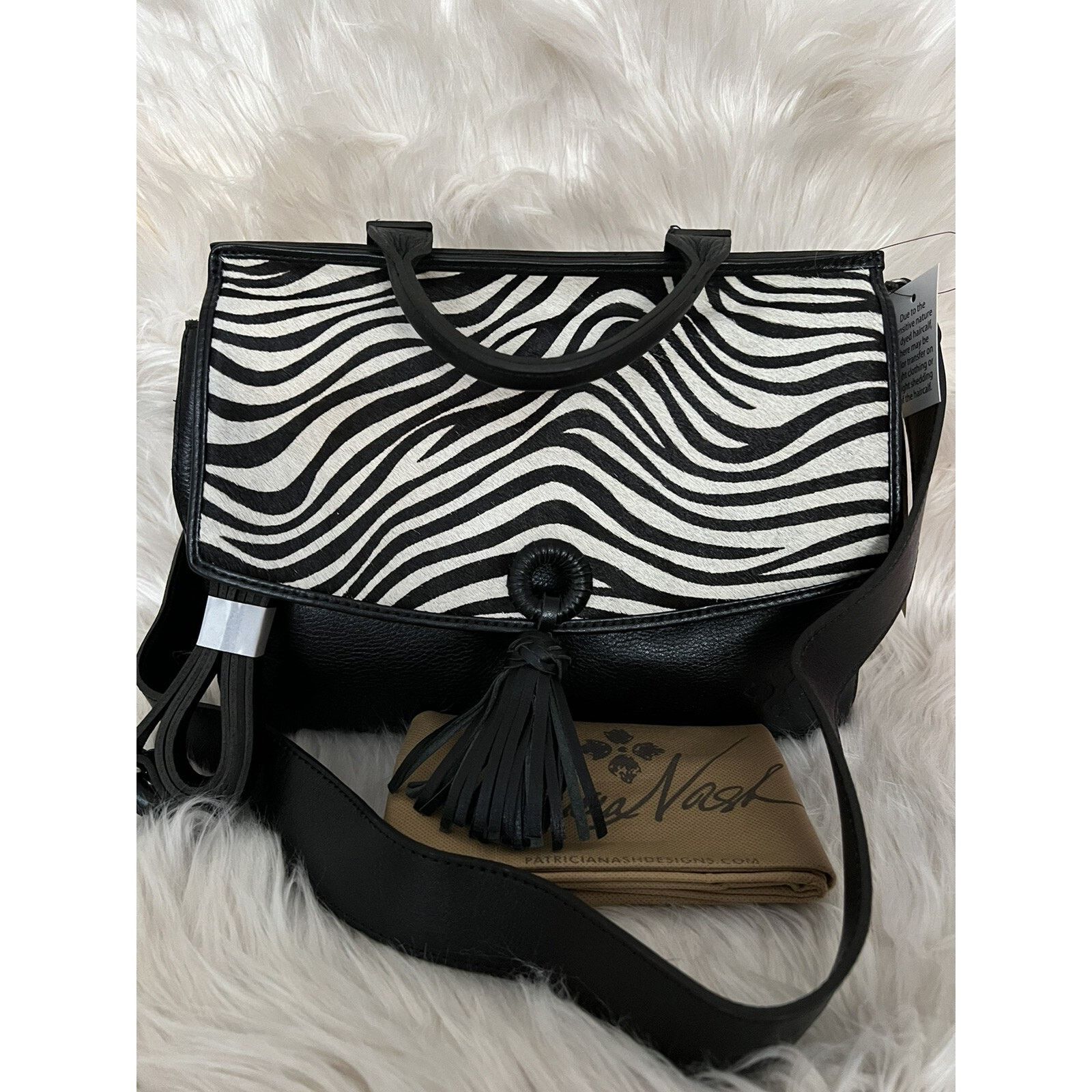 Patricia Nash Patricia Nash Top Handle Satchel zebra haircalf bag A373035 Size ONE SIZE - 12 Thumbnail