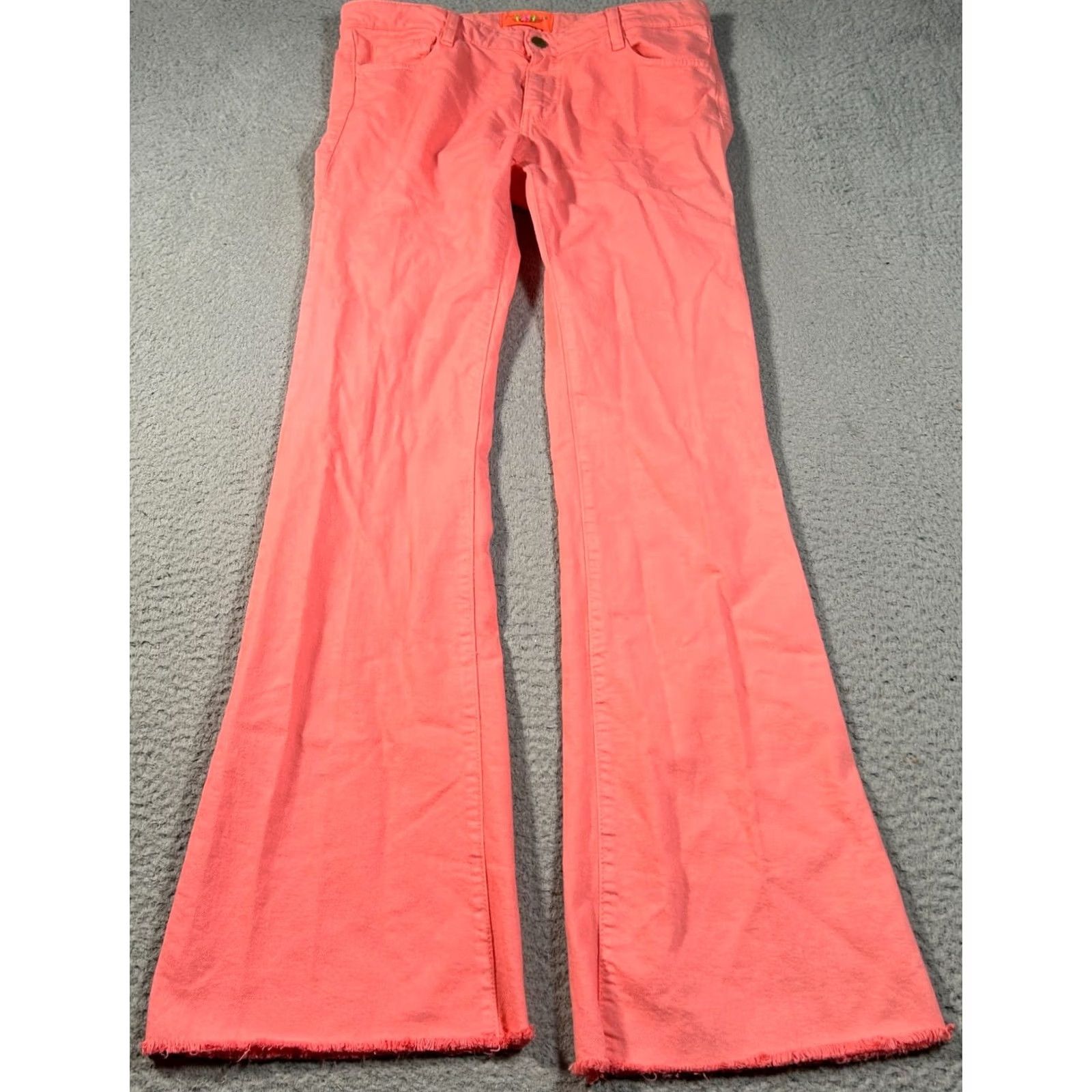 Vintage Manoush Jeans Women Size 31x32 Pink Wide-Leg Low Rise Cotton Blend Zip Fly Embroidered 5-Pocket Women Size 24" / US 00 / IT 34 - 2 Thumbnail