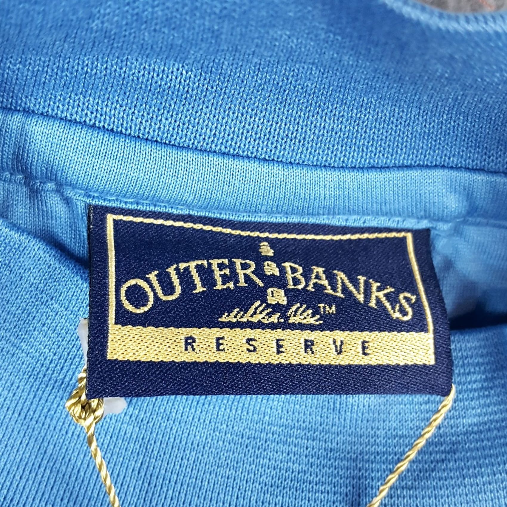 Vintage VINTAGE Outer Banks T-Shirt Shorts Sleeve Mock Turtle Neck Men S Blue Cotton Embroidered Logo 90s 00s Preppy Vintage Mens Shirt S Size 36R - 5 Thumbnail