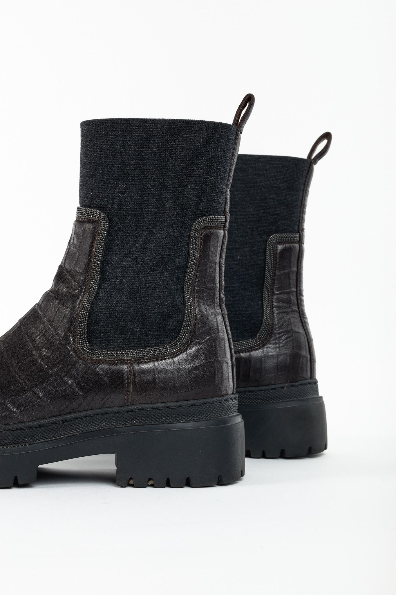 Brunello Cucinelli Brunello Cucinelli Monili Croc-Effect Leather Chelsea Boots Size US 9 / IT 39 - 7 Thumbnail