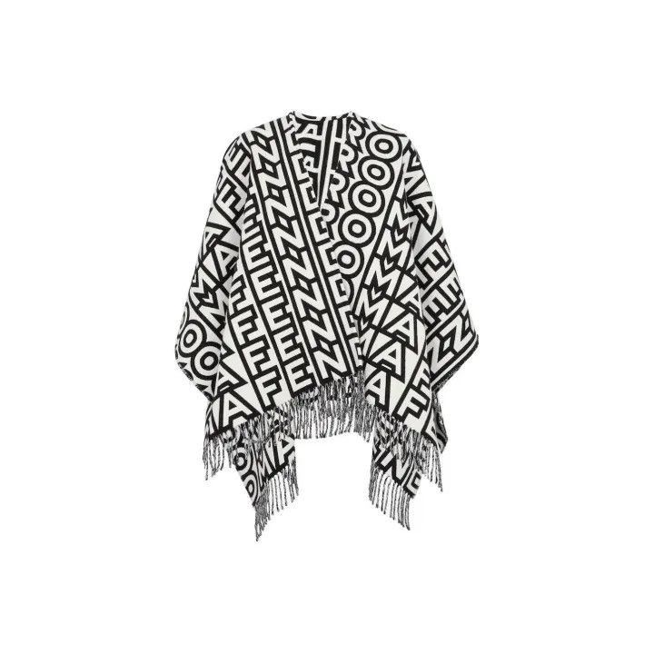 Other Fendi FW22 Roma Printed Fringe Cape -2507 Size XXS / US 00 / IT 34 - 1 Thumbnail