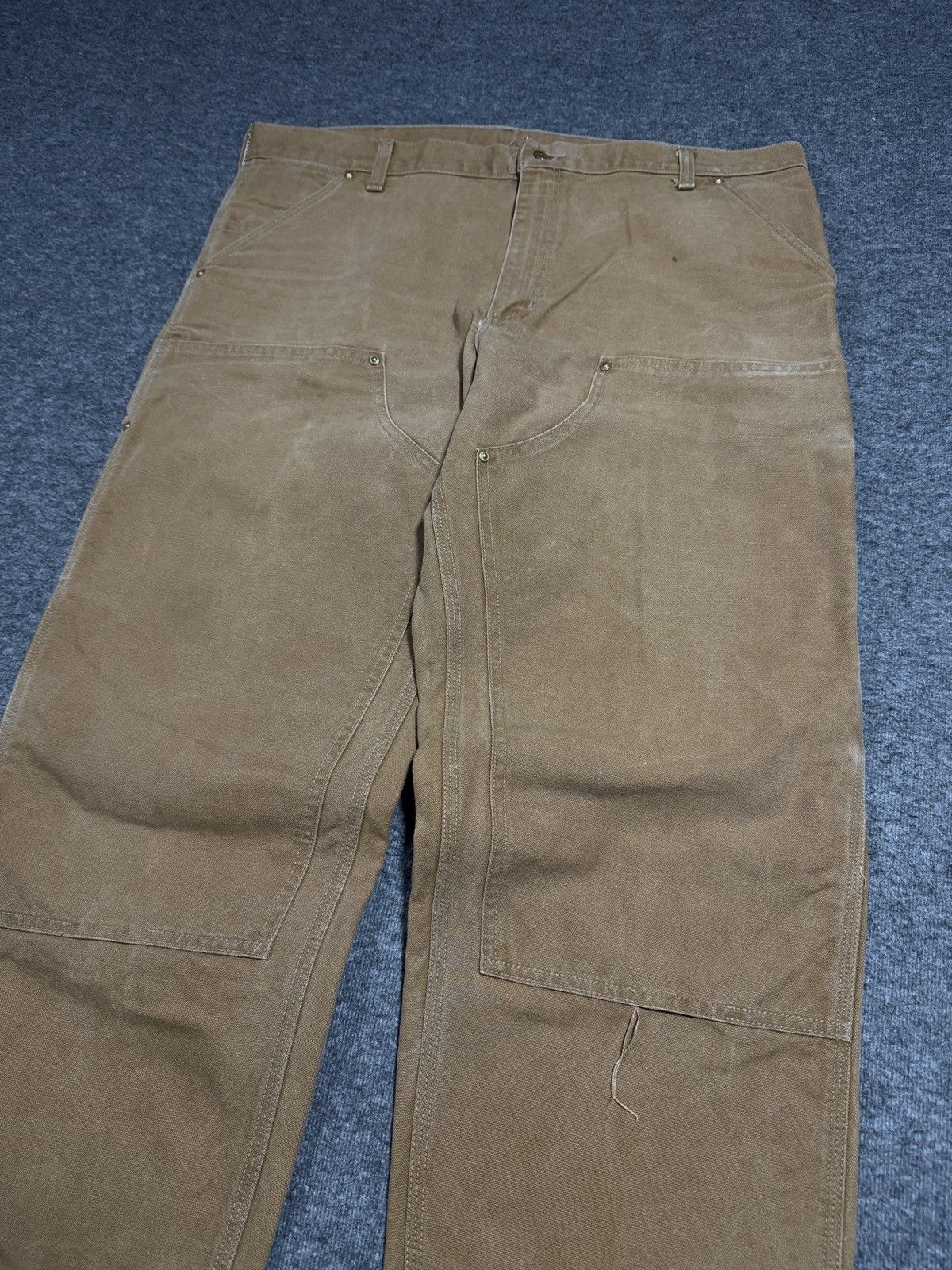 Carhartt Vintage 80s Carhartt brown double knee pants 40x28 USA Size US 40 / EU 56 - 1 Thumbnail