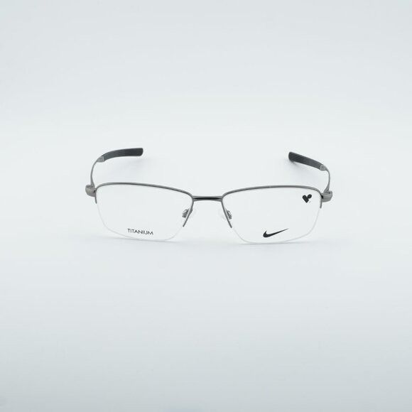 Nike NIKE 6045 070 Eyeglasses Gunmetal 56mm Rectangle Frame Size ONE SIZE - 4 Thumbnail