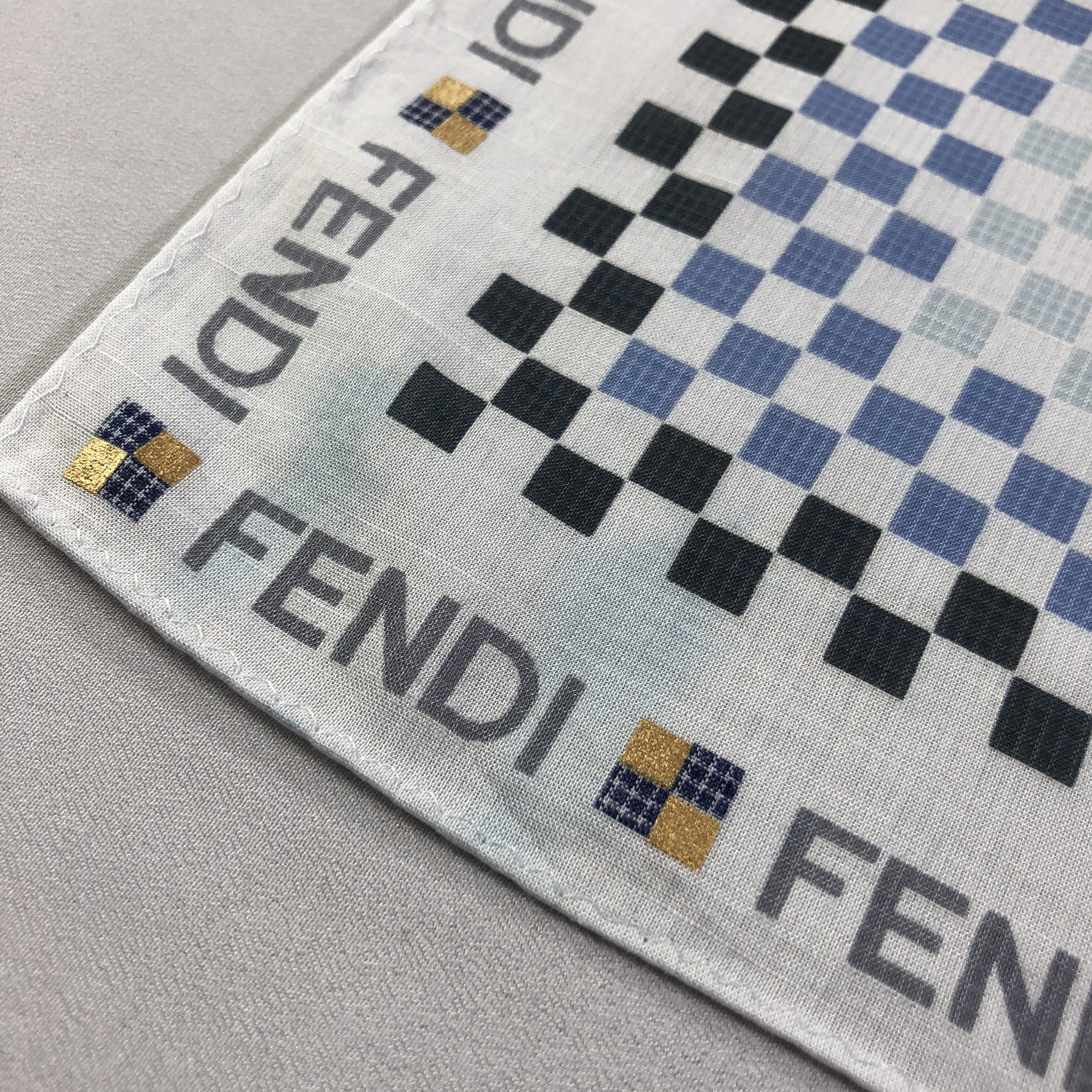 Vintage Fendi Big Logo Handkerchief Neckerchief Bandana H1730 Size ONE SIZE - 5 Thumbnail
