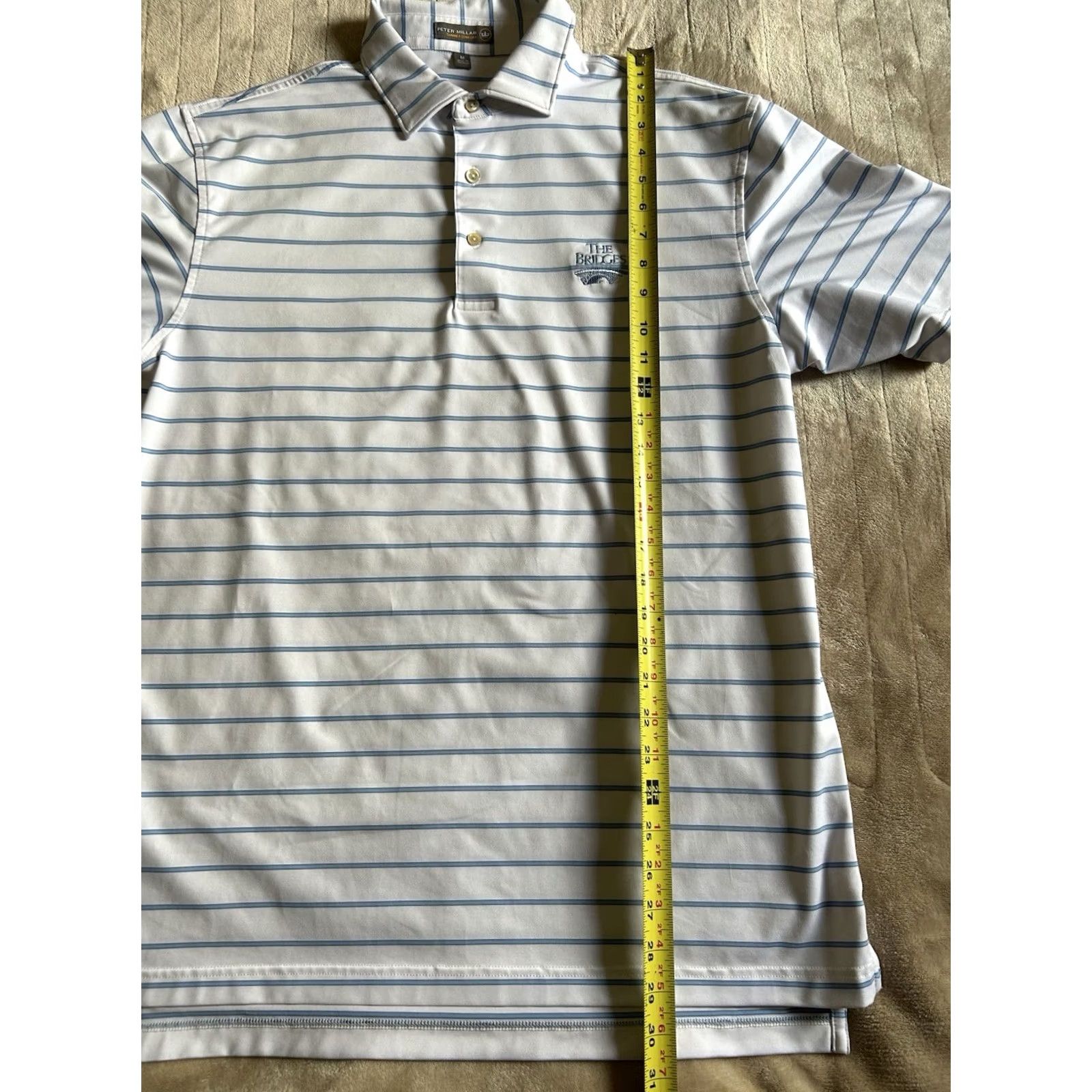 Peter Millar Peter Millar Summer Comfort The Bridges Golf Club Polo M Multicolor Striped Short Sleeve Collared Breathable Shirt Mens Sports Golf Size US M / EU 48-50 / 2 - 6 Thumbnail
