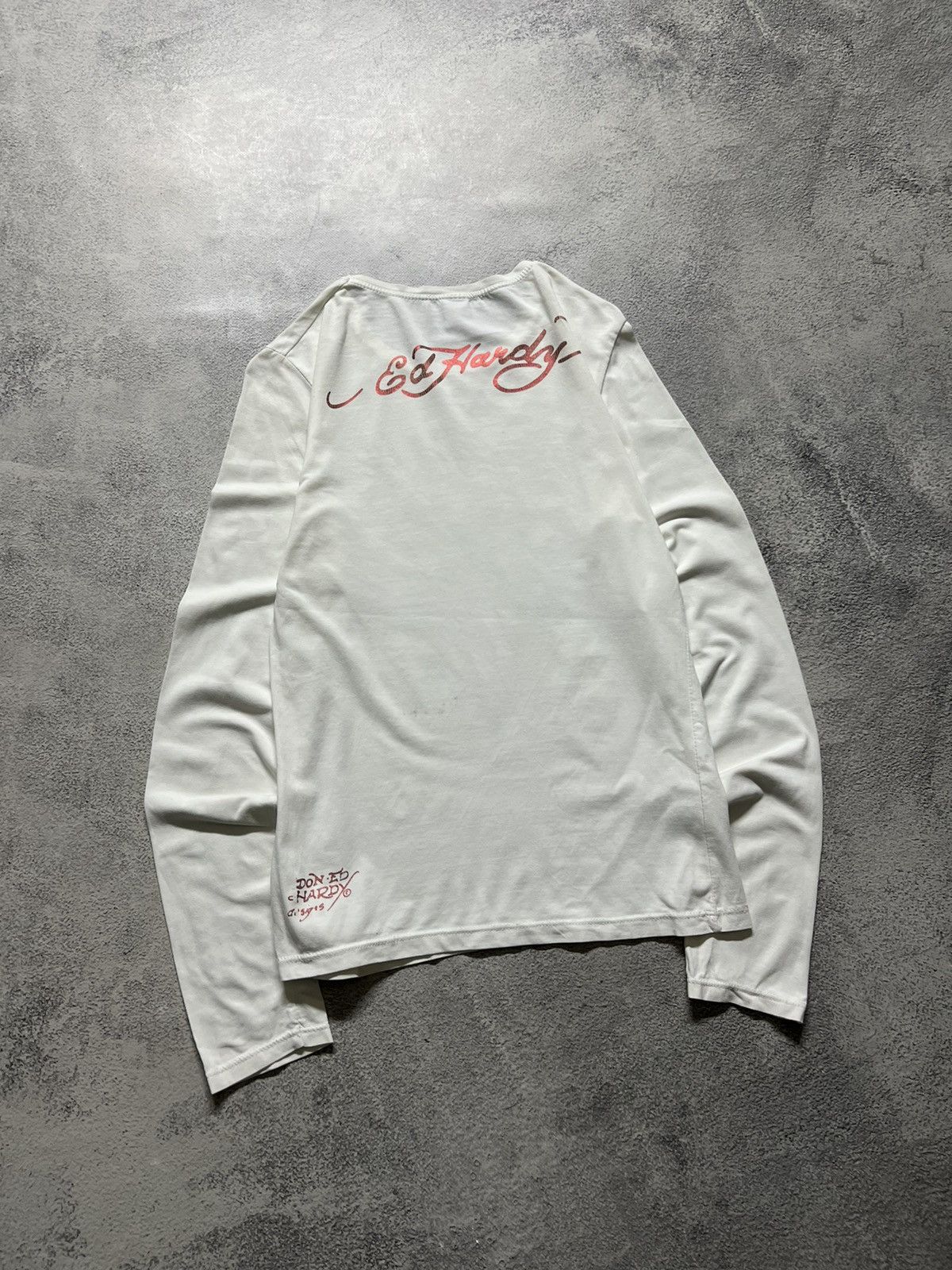 Ed Hardy Vintage Y2k Ed Hardy Dead Or Alive ☠️🌹 Rare Long Sleeve 00’s Size L / US 10 / IT 46 - 6 Thumbnail