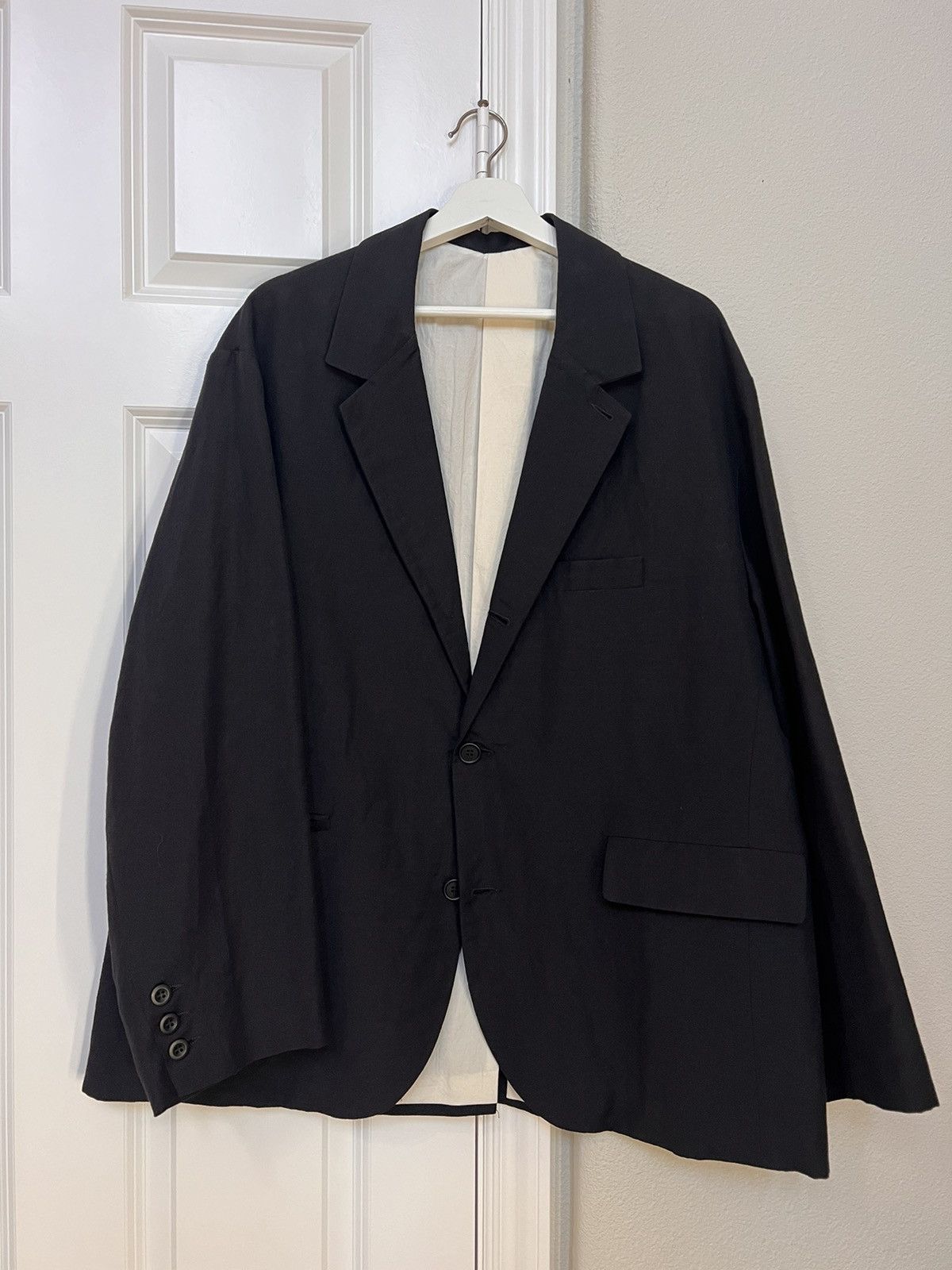 Evan Kinori Three button jacket tropical wool linen canvas xl Size US XL / EU 56 / 4 - 2 Thumbnail