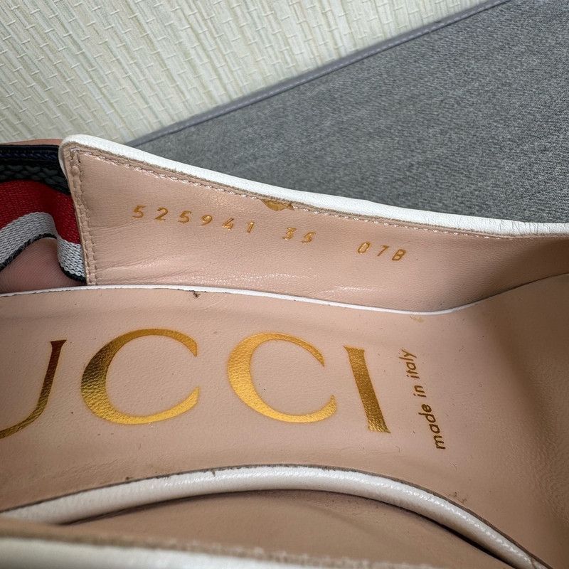 Gucci Gucci White Leather High Heel Shoes- Size US 8 / IT 38 - 7 Thumbnail
