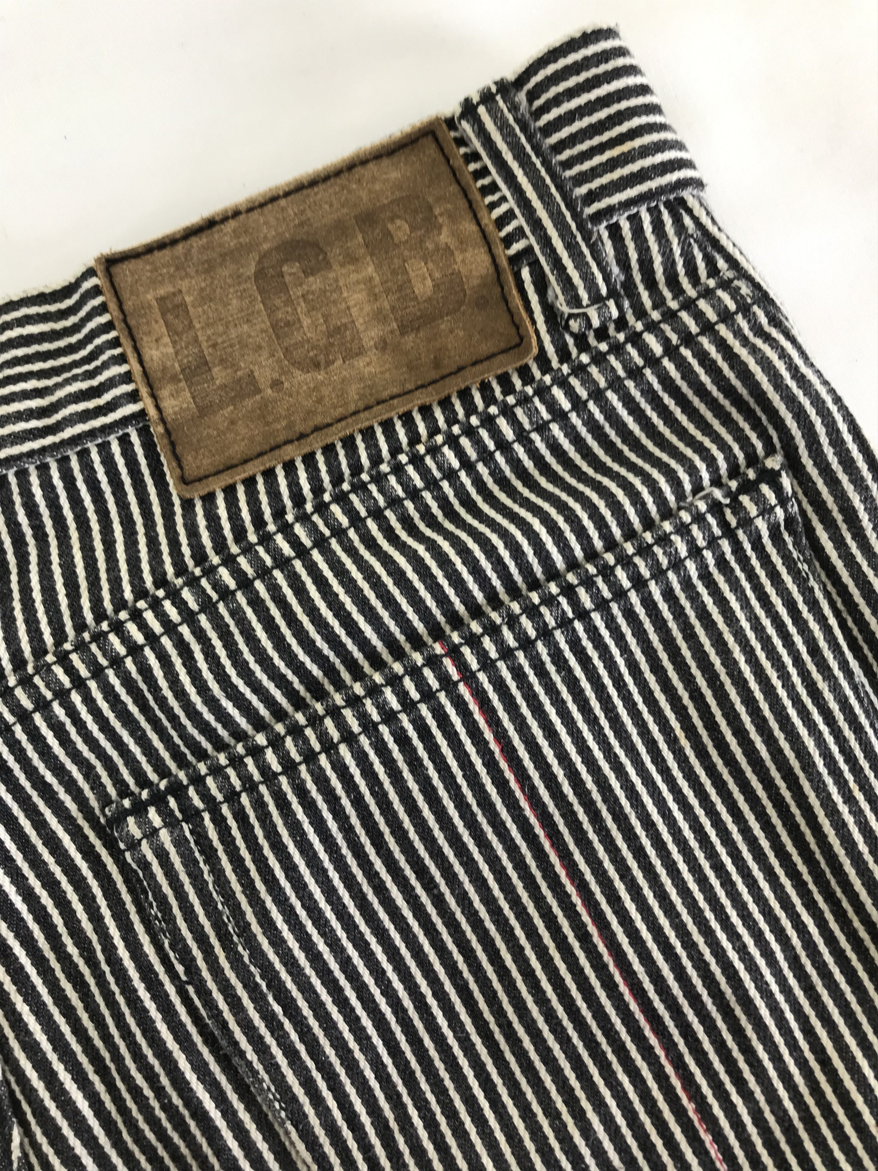 Le Grande Bleu (L.G.B.) Le Grande Bleu (L.G.B.) Hickory Striped Flare Jeans Size US 29 - 13 Thumbnail