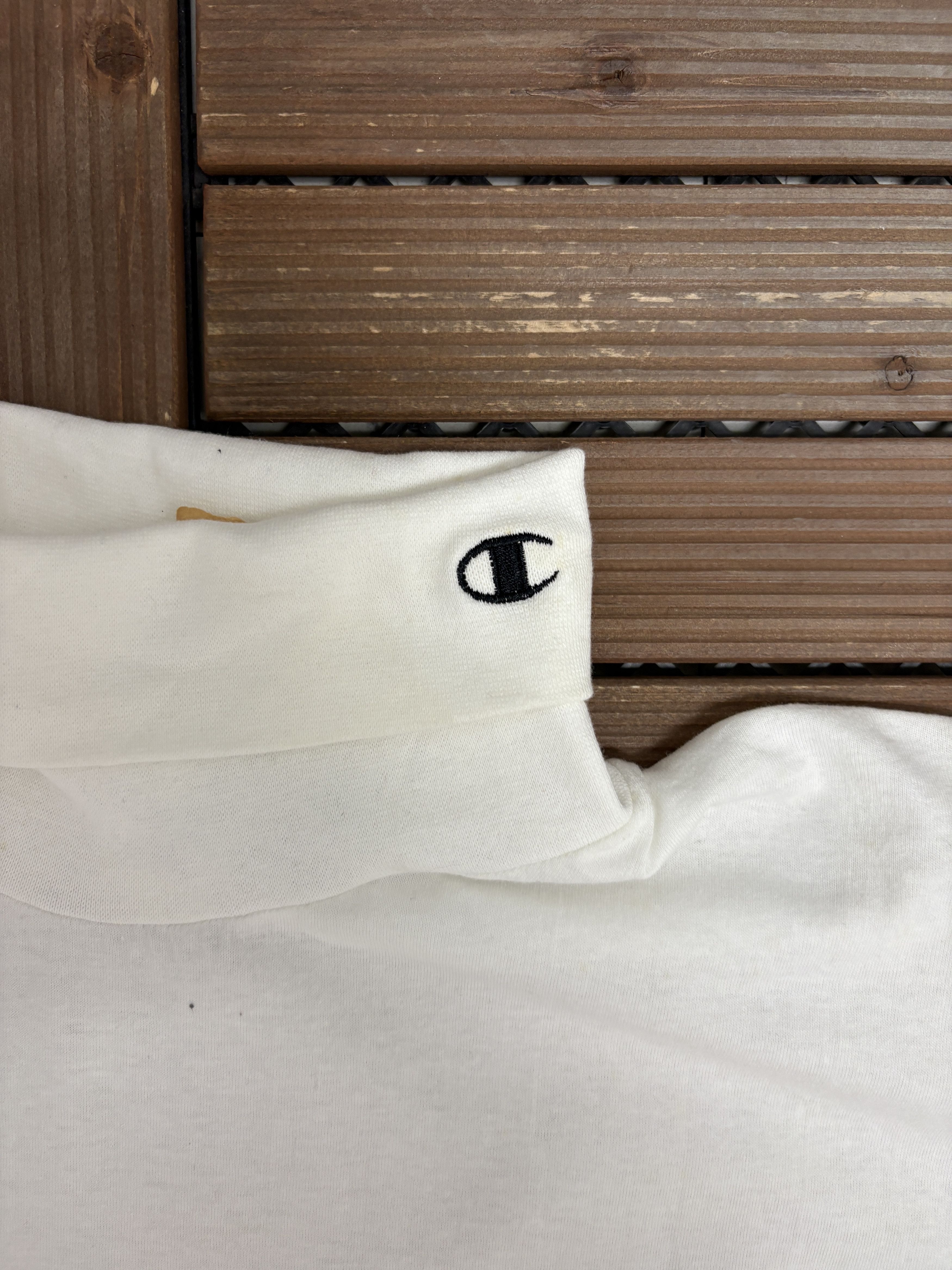 Champion × Vintage Champion Embroidered Vintage White Turtleneck T-Shirt Size US L / EU 52-54 / 3 - 2 Thumbnail