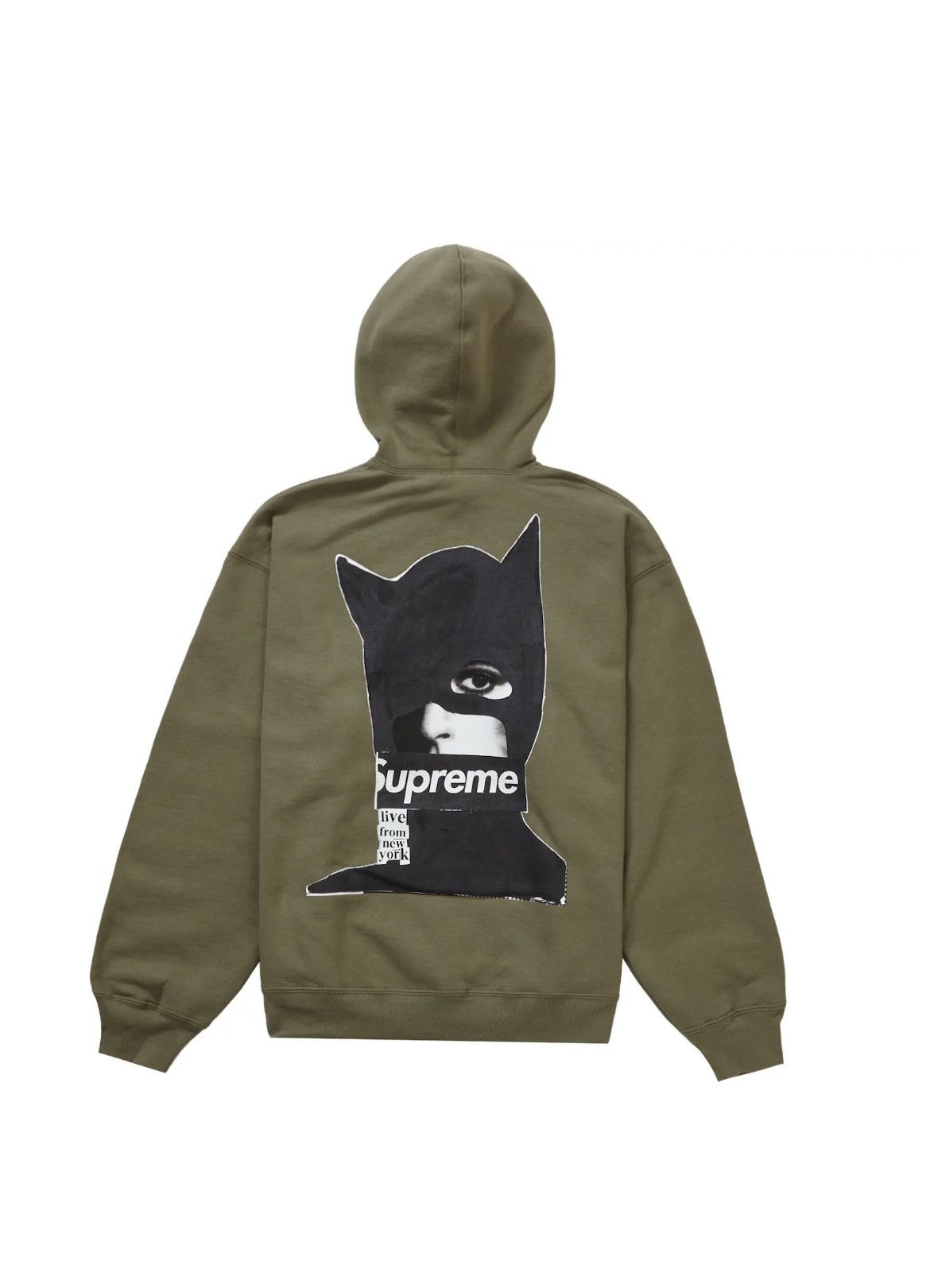 image of Supreme Catwoman Box Logo Hoodie Olive Green Fw23, Men's (Size Medium)