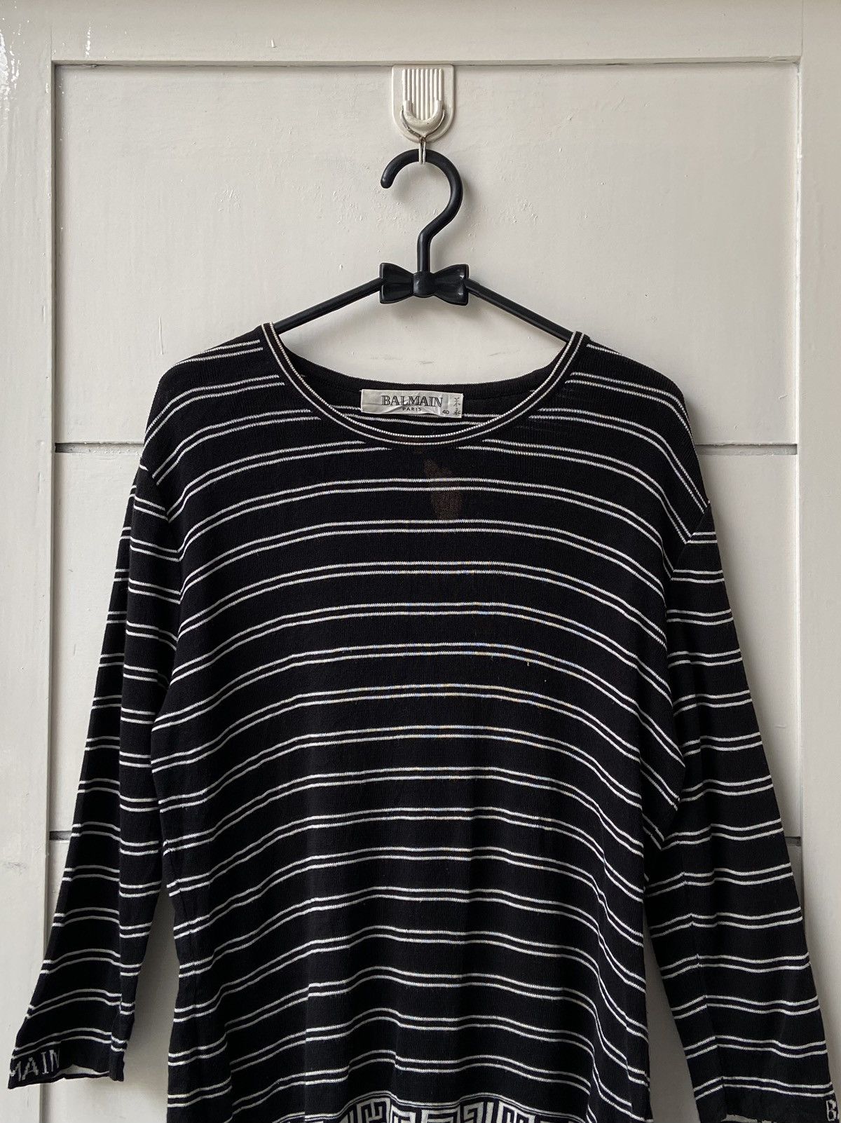 Balmain BALMAIN PARIS Striped Long Sleeve T-shirt Size US S / EU 44-46 / 1 - 2 Thumbnail