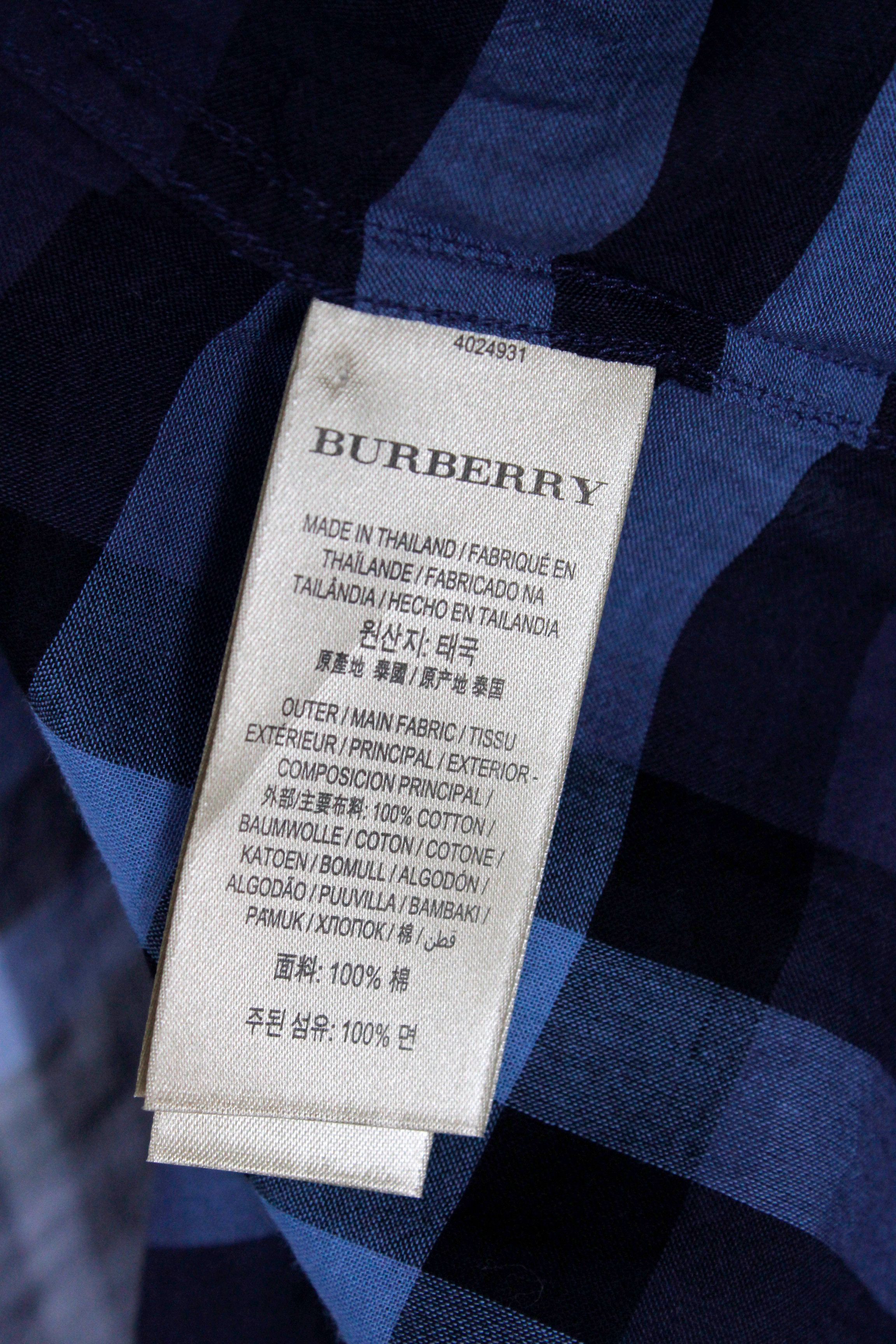 Burberry × Burberry Prorsum Womens Burberry Transparent Blue Nova Check Shirt L Size L / US 10 / IT 46 - 5 Thumbnail