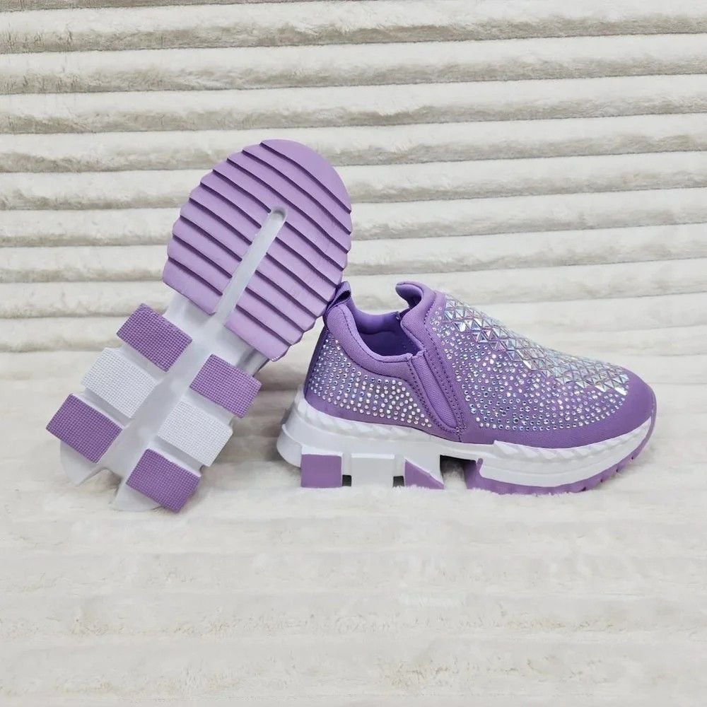 Other Presto Light Weight Slip on Purple Rhinestone Sneakers - Run Size US 6 / IT 36 - 7 Thumbnail