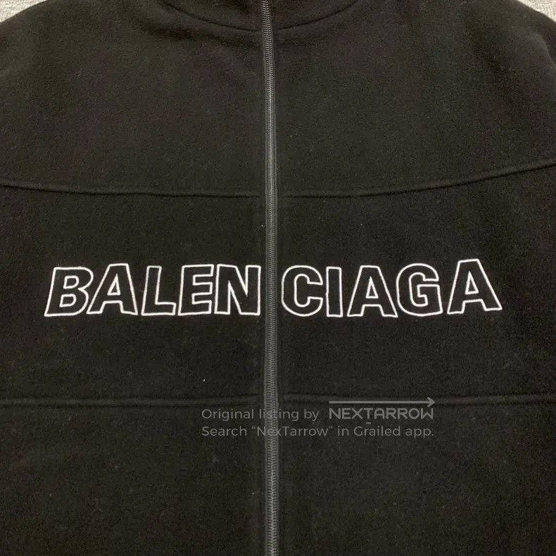 Balenciaga Balenciaga Black Large Logo Wool Cotton Coat Jacket Size US S / EU 44-46 / 1 - 6 Thumbnail