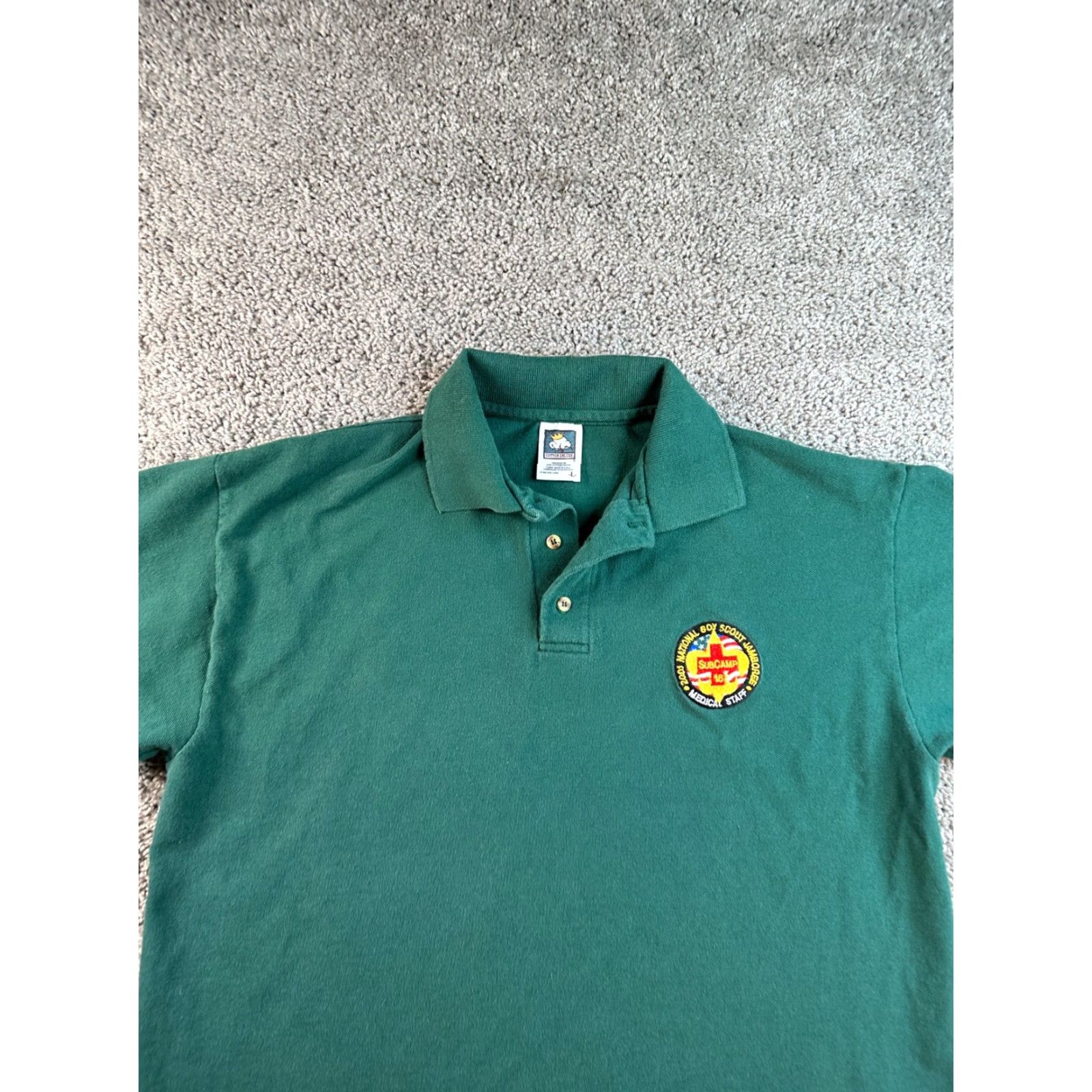 Vintage VINTAGE Cotton Deluxe Polo Shirt Mens Large Green 2001 Boy Scouts Logo Classic Shirt Mens Large Green Polo Size US L / EU 52-54 / 3 - 3 Thumbnail