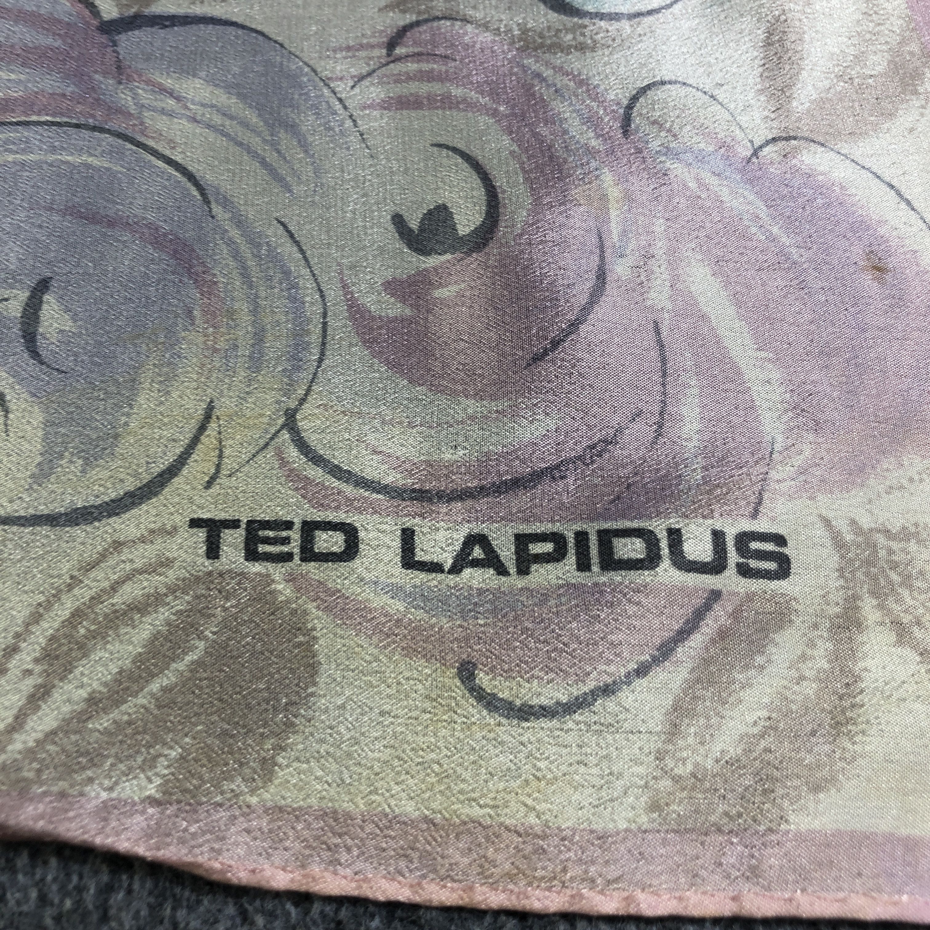 TED LAPIDUS Ted Lapidus Floral Hand Rolled Silk Scarf M1046 Size ONE SIZE - 4 Thumbnail
