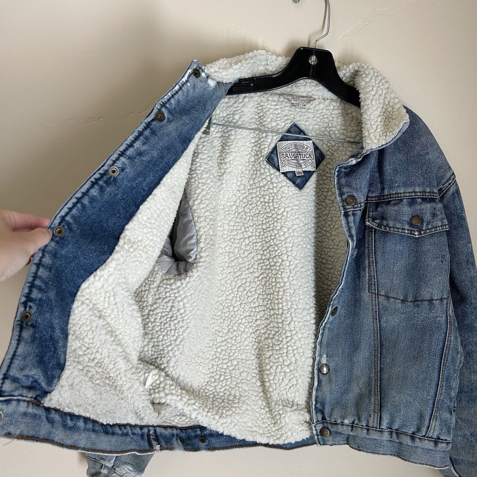 Other VTG Saugatuck Drygood Denim Sherpa Trucker Jacket Sz L 42/44 Size US L / EU 52-54 / 3 - 3 Thumbnail