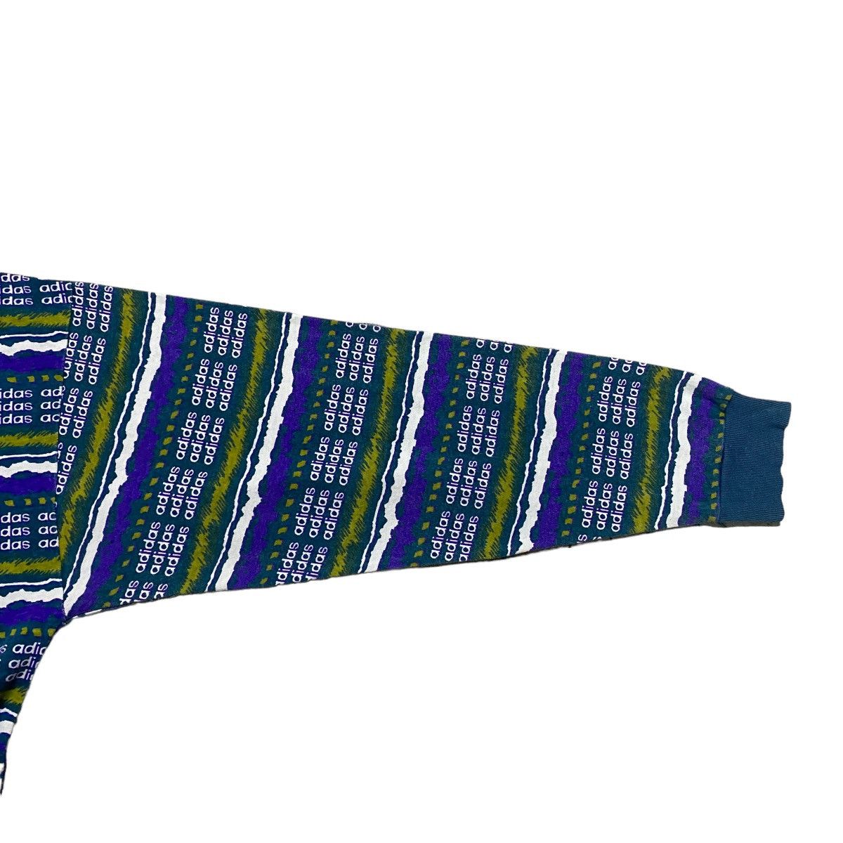 Vintage Vintage 90s Adidas Longsleeve All Over Print Striped Size US M / EU 48-50 / 2 - 11 Thumbnail