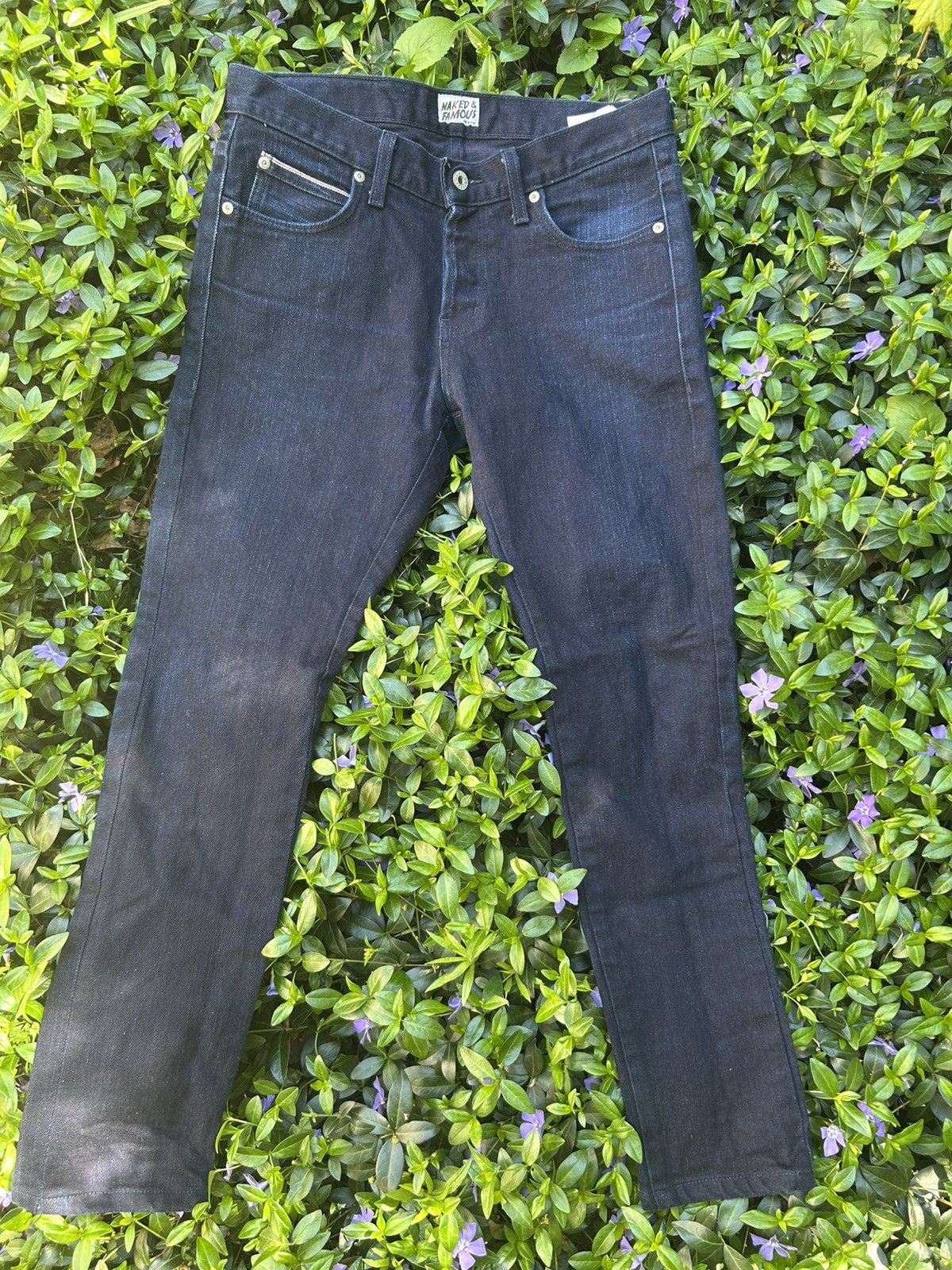 Naked & Famous Naked & Famous SkinnyGuy Indigo Stretch Selvedge Men’s 31x28 Size US 31 - 1 Thumbnail