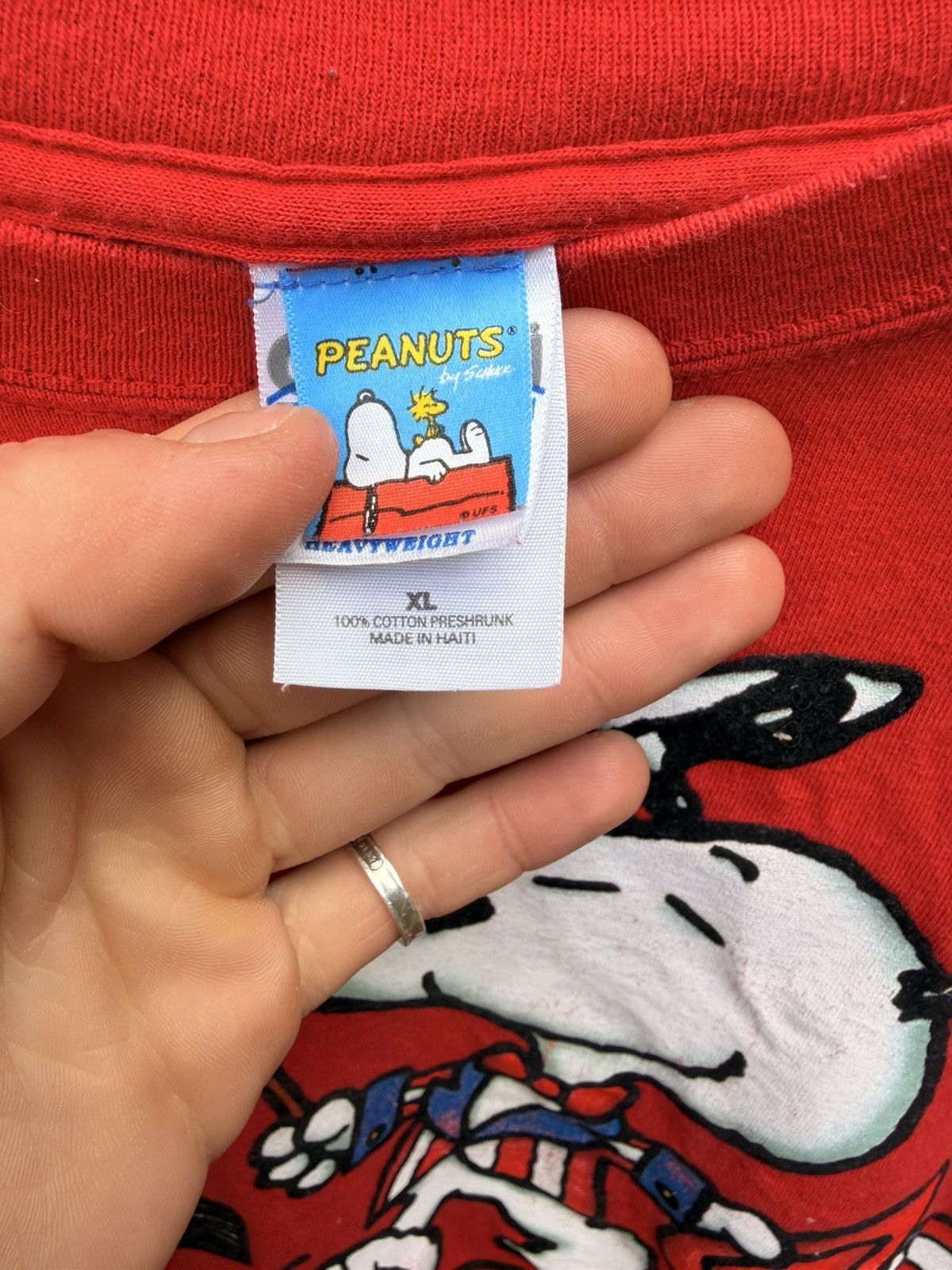 Peanuts VTG Peanuts Snoopy & Woodstock Patriot USA tee Size XL Size US XL / EU 56 / 4 - 6 Thumbnail